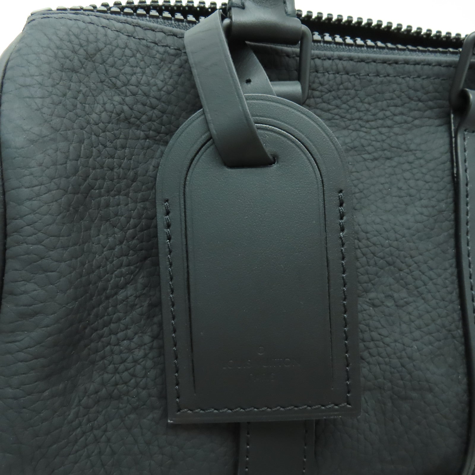 LOUIS VUITTON Taurillon Monogram Keepall Bandouliere 25手挽肩背兩用袋黑色