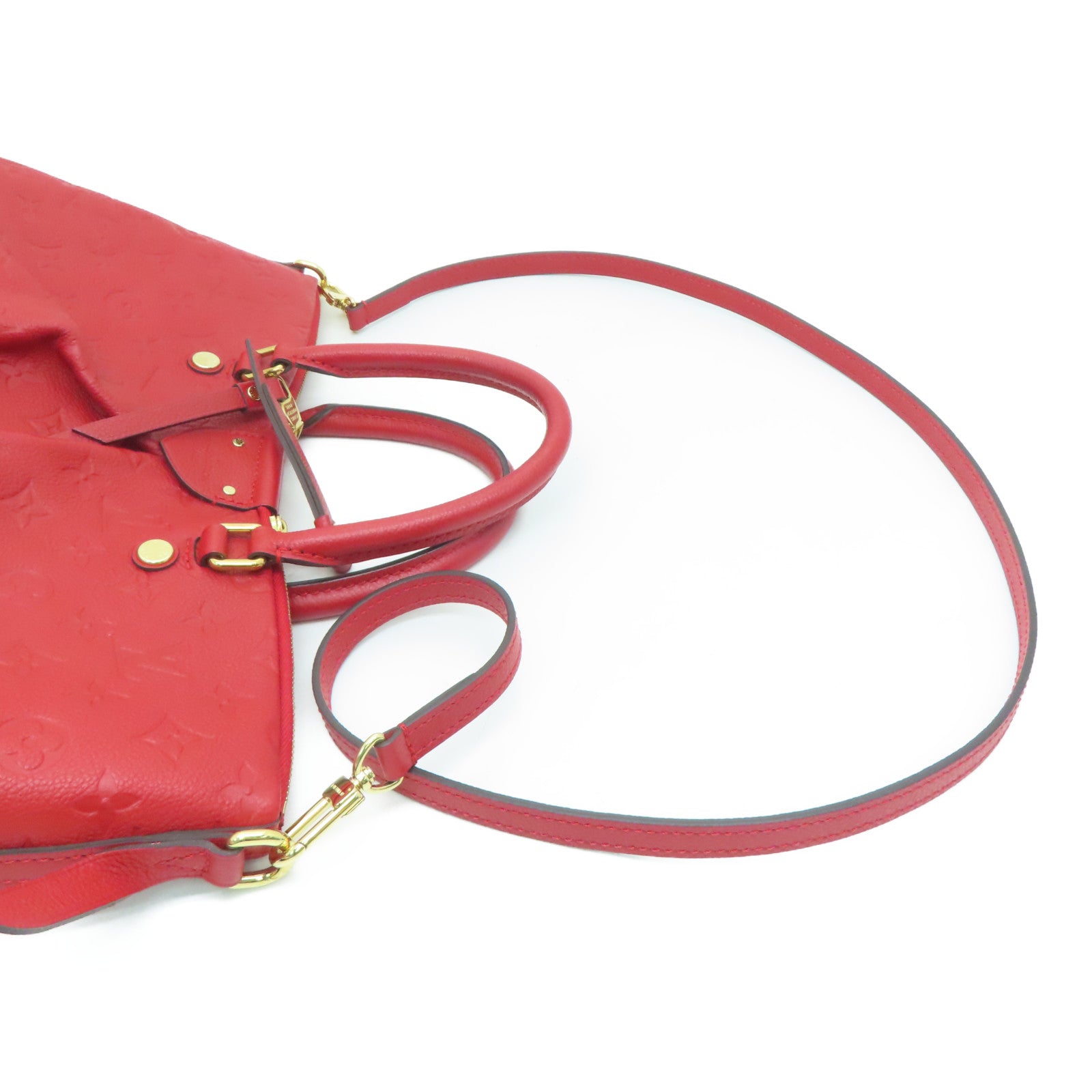 LOUIS VUITTON 【激减优惠】Monogram Empreinte Mazarine MM金扣手挽肩背两用袋红色