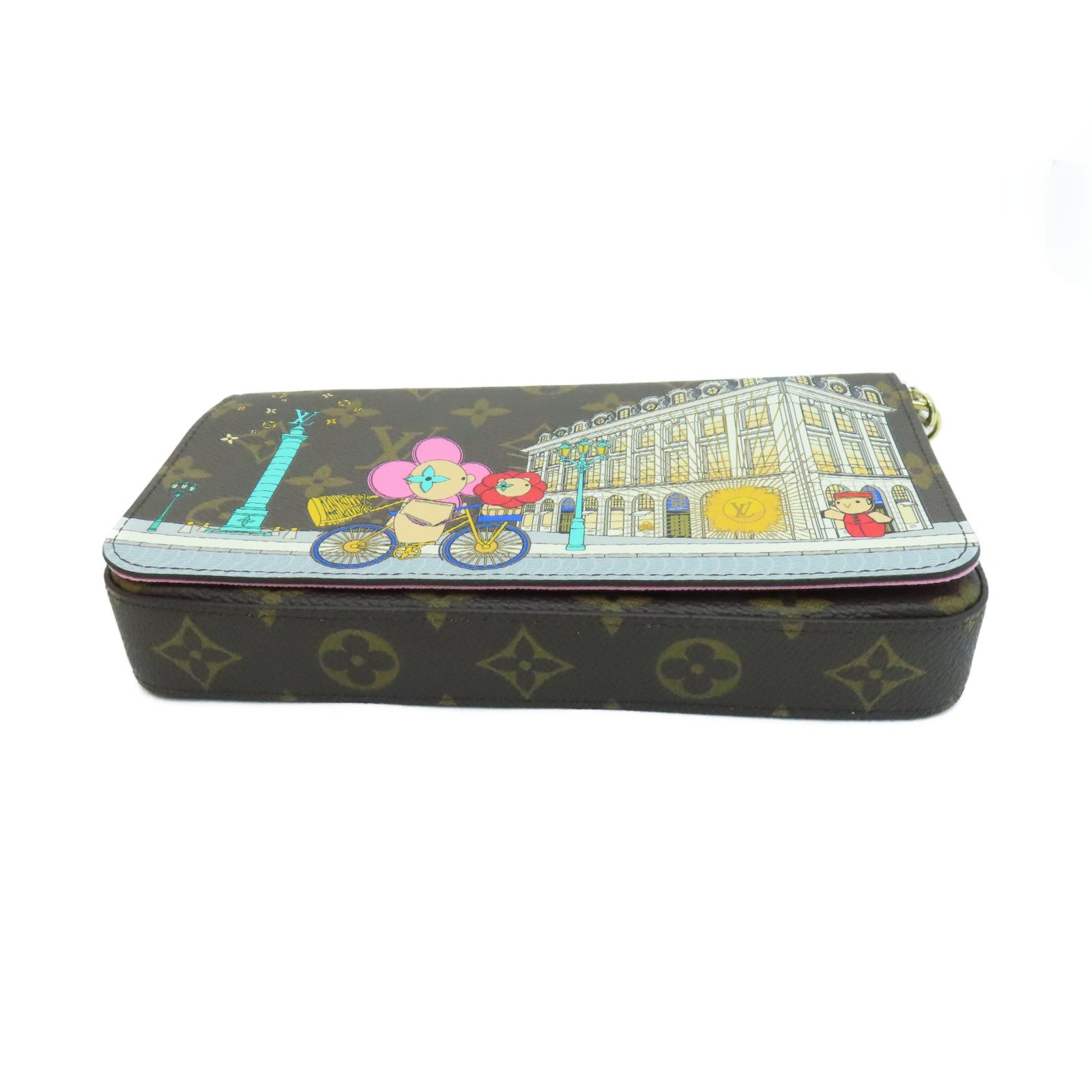 LOUIS VUITTON Monogram Felicie Pochette Vivienne Holidays Chain Shoulder Bag金扣鏈條肩背袋啡色/粉紅色