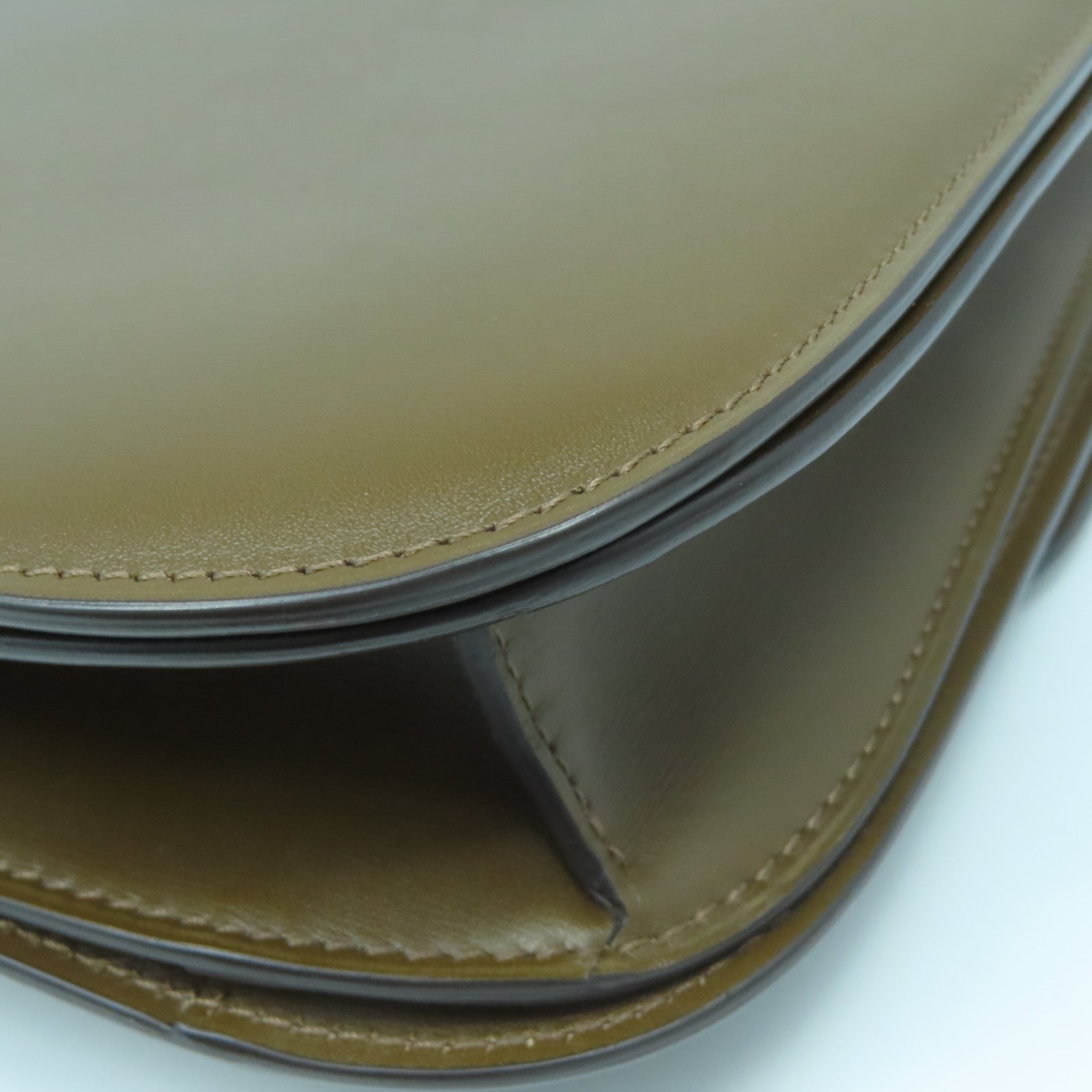 CELINE cowhide leather Shoulder Bag gold buckle shoulder bag brown