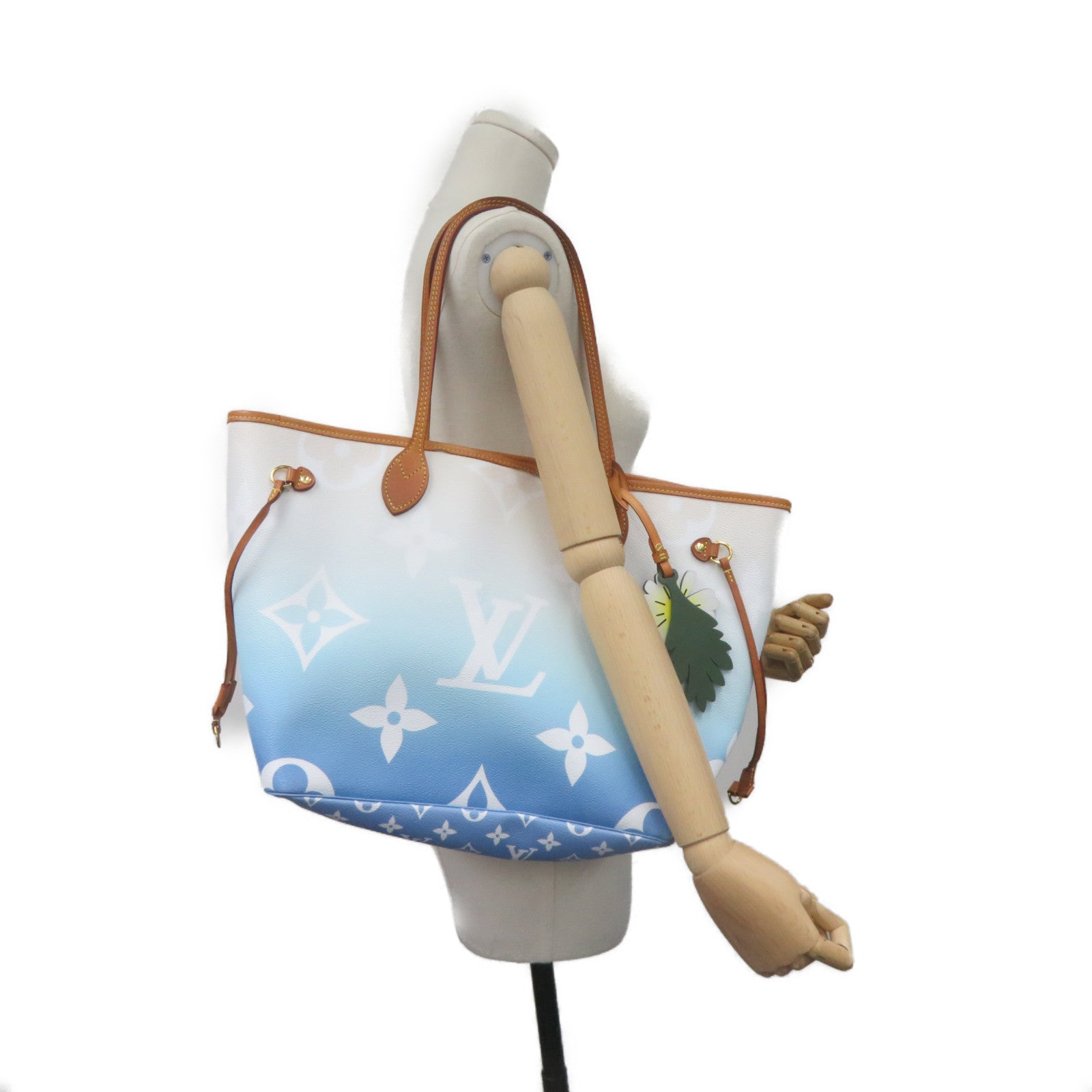 LOUIS VUITTON Monogram Giant Neverfull MM Tote Bag Light Blue/Color