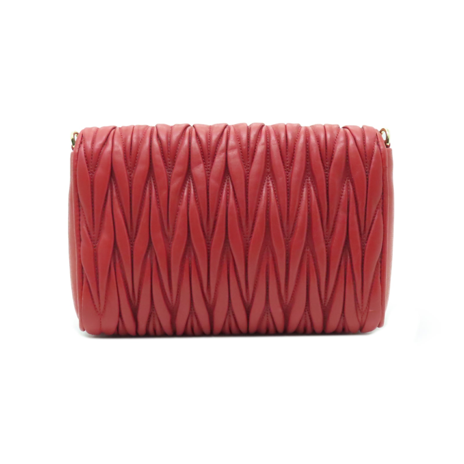 Miu Miu 羊皮皮革Shoulder Bag金扣肩背袋紅色
