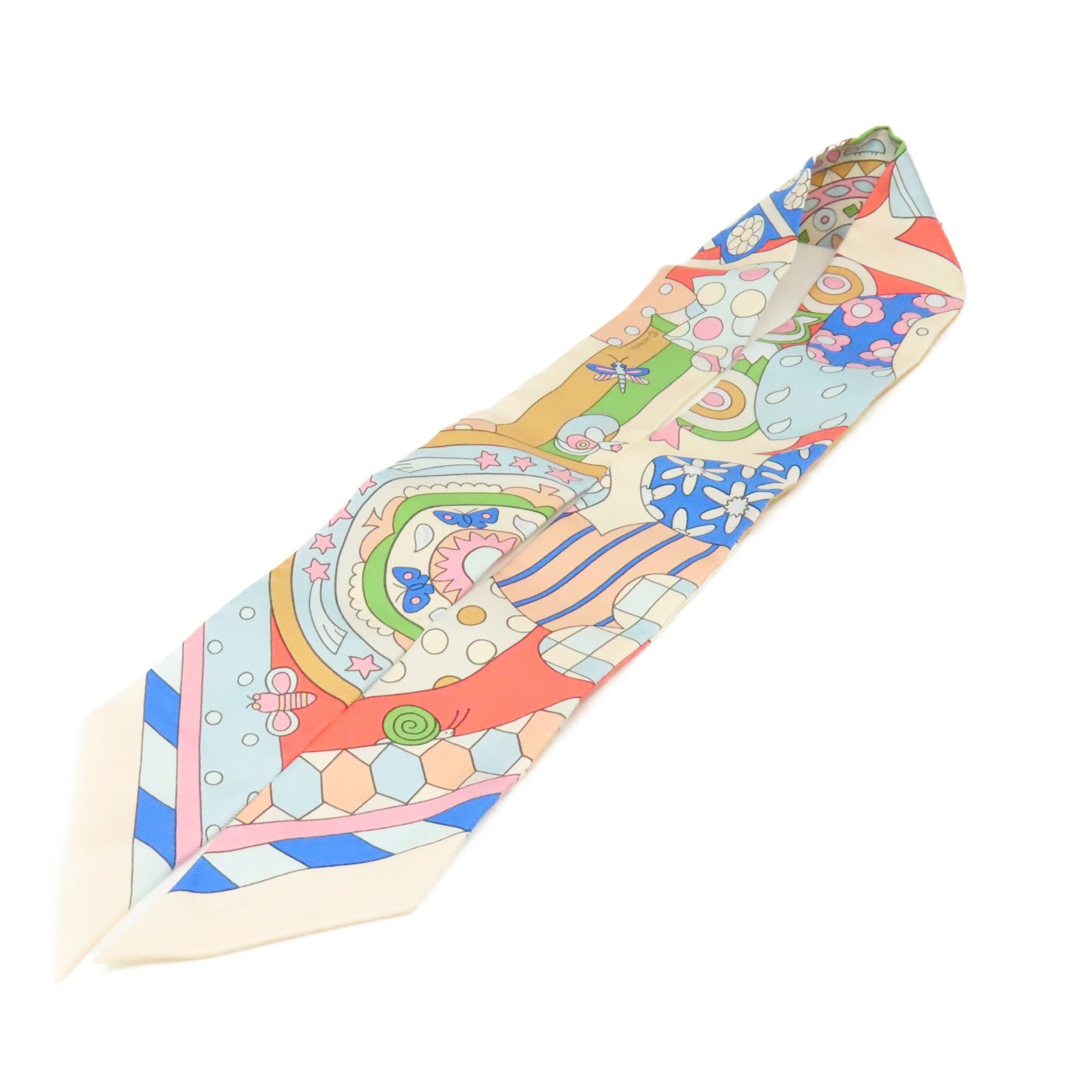HERMES 【激減優惠】絲質Twilly Scarf絲巾杏色/粉紅色/彩色