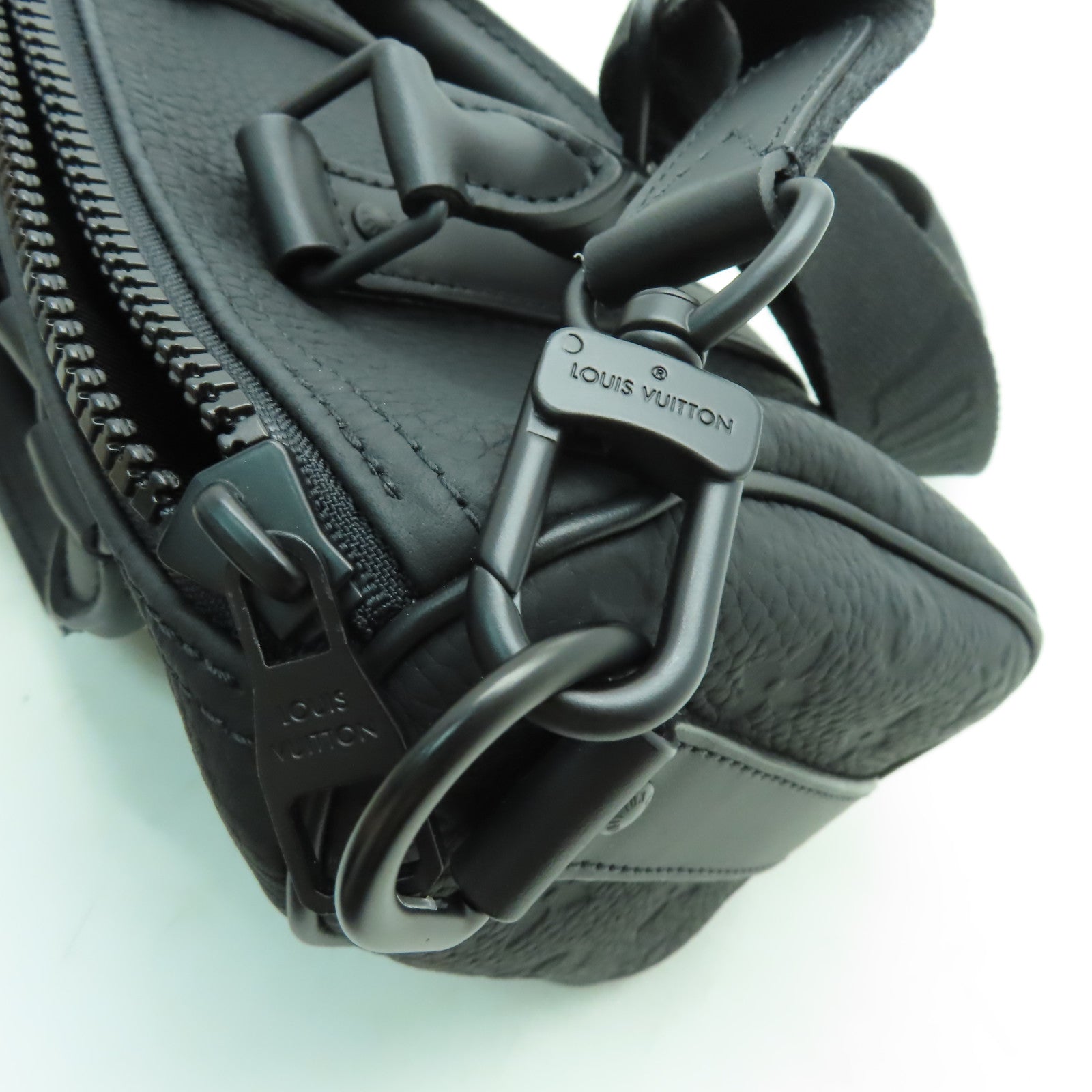 LOUIS VUITTON Taurillon Monogram Keepall Bandouliere 25手挽肩背兩用袋黑色