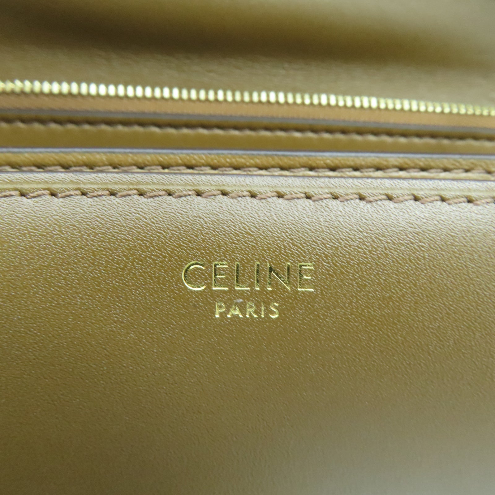 CELINE cowhide leather Shoulder Bag gold buckle shoulder bag brown