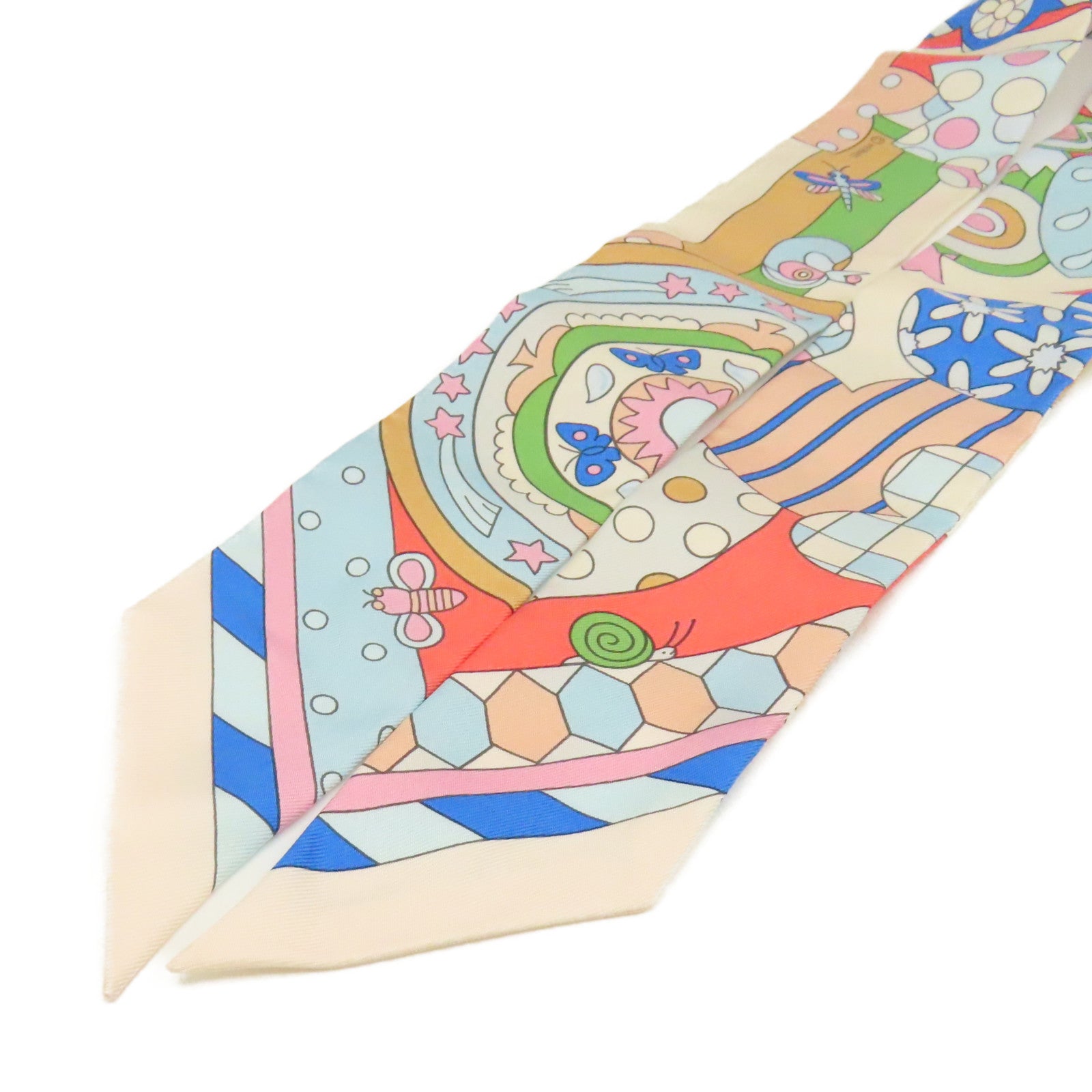 HERMES 【激減優惠】絲質Twilly Scarf絲巾杏色/粉紅色/彩色