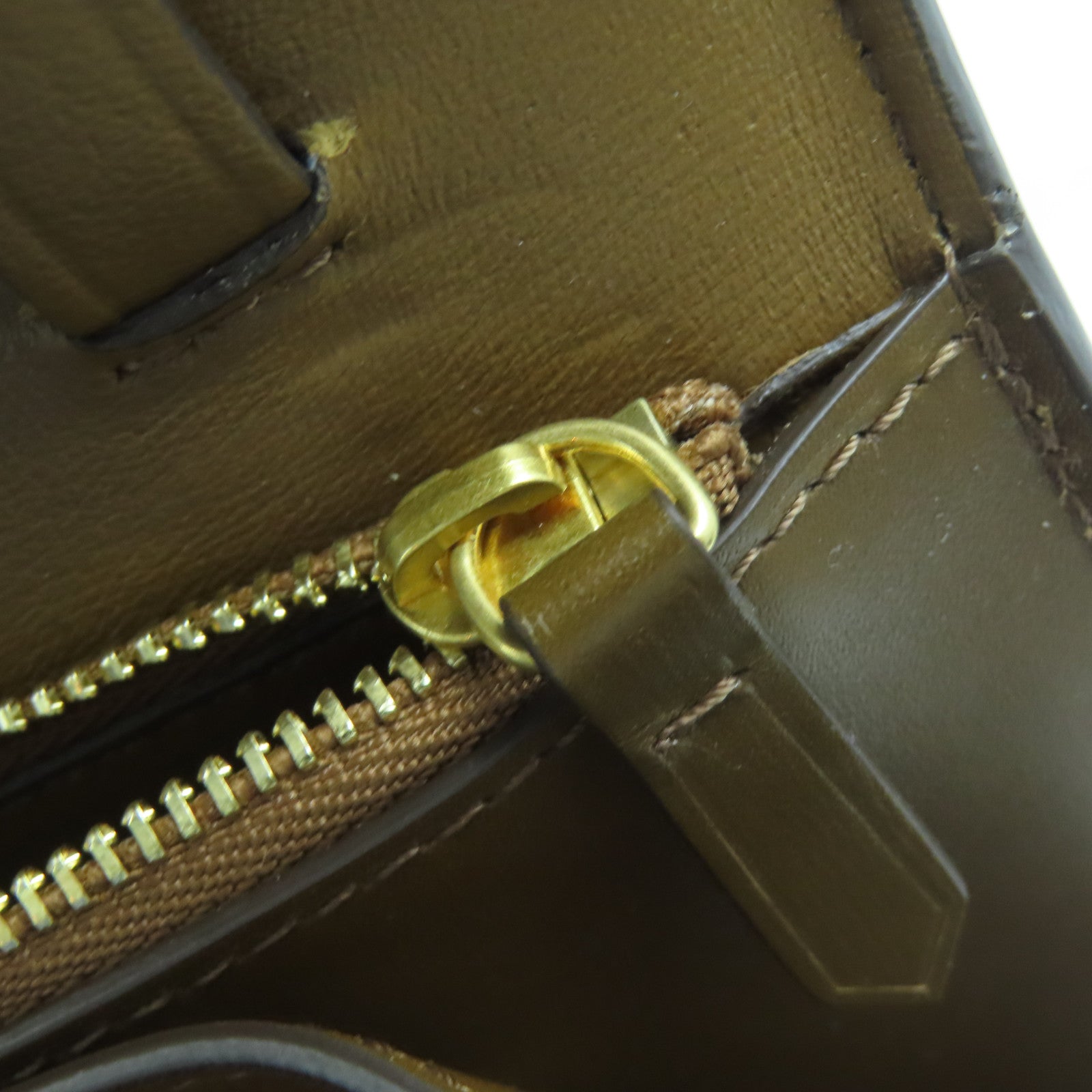 CELINE cowhide leather Shoulder Bag gold buckle shoulder bag brown