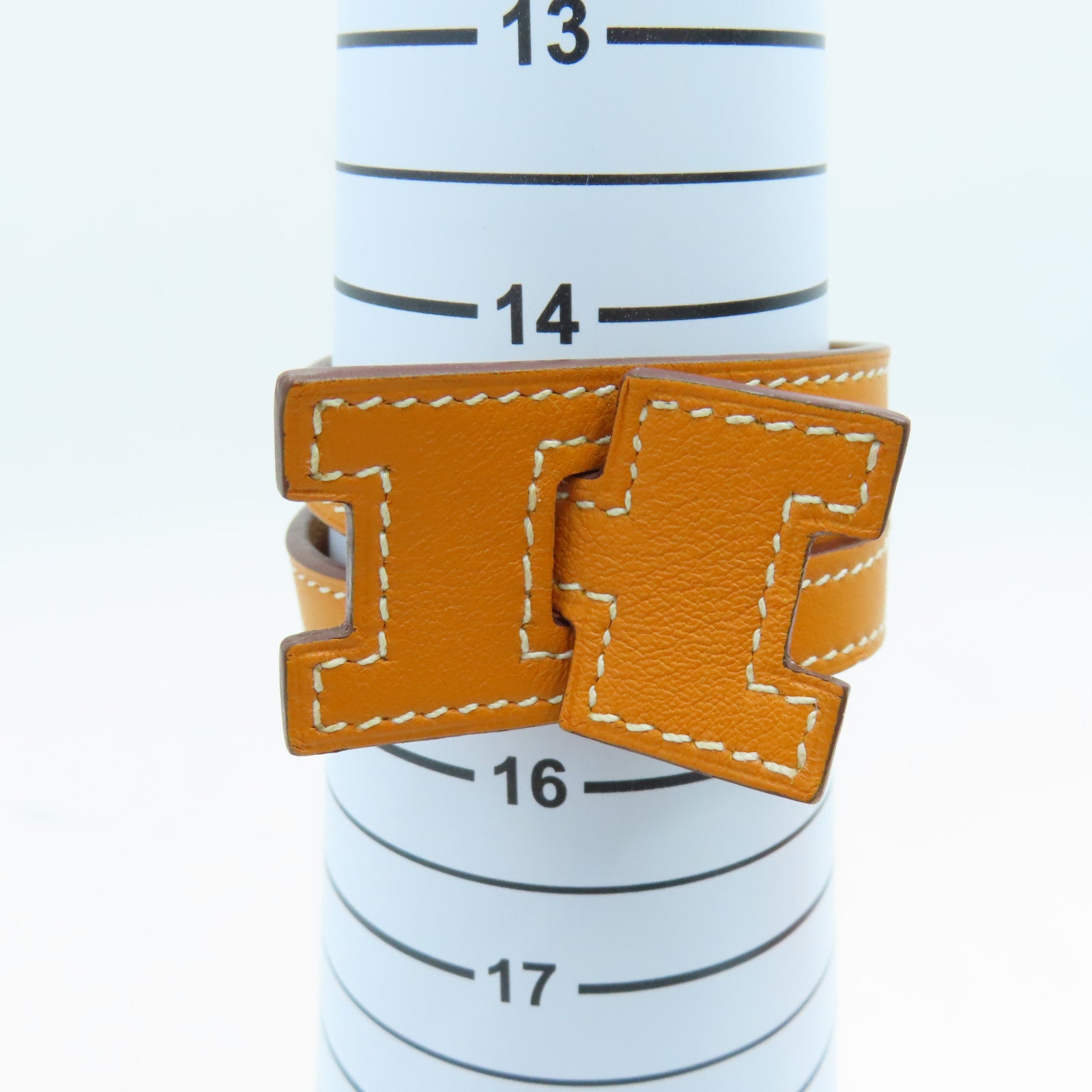 HERMES Swift Leather Jest Lag Double Tour Wrap Bracelet (T2) Bracelet Orange