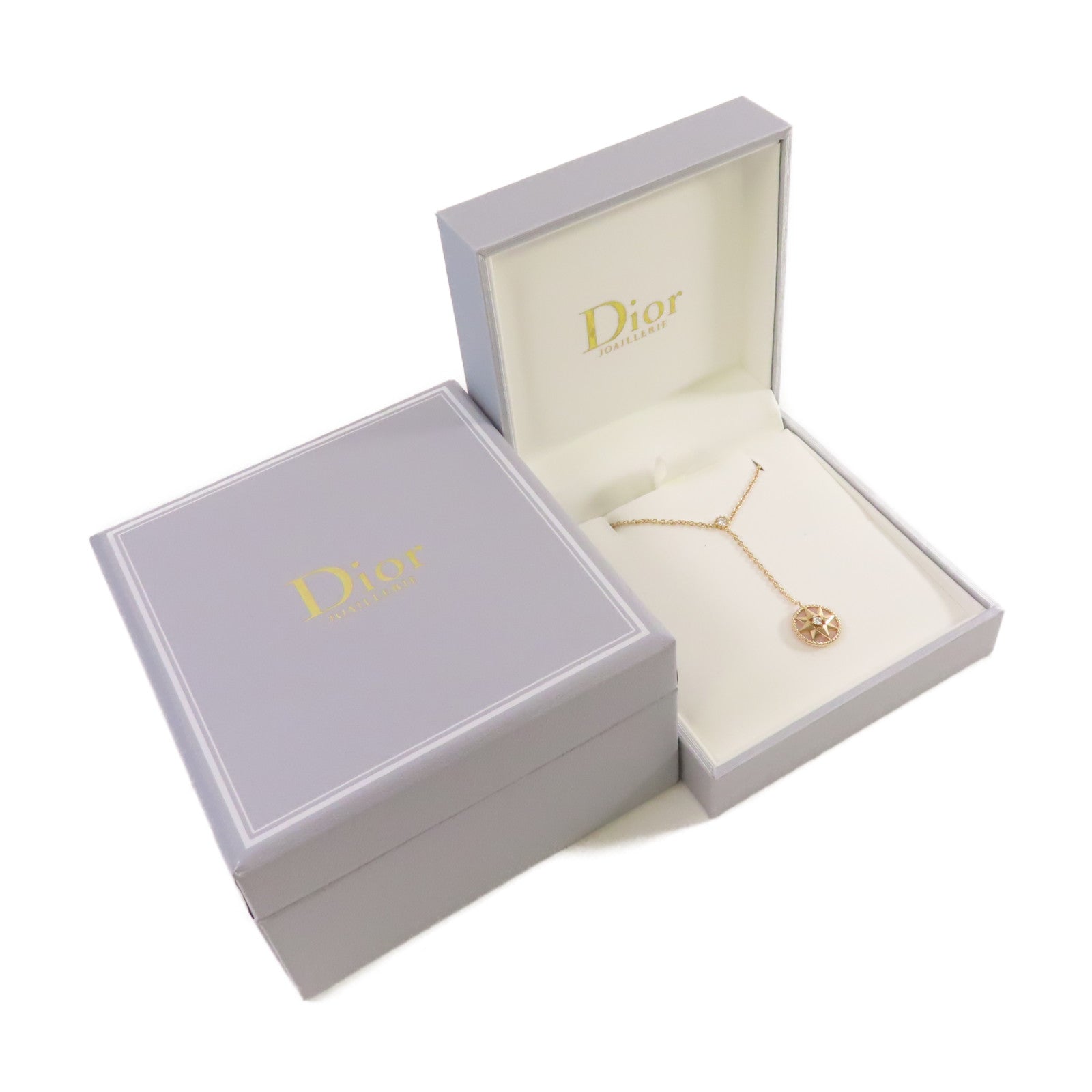 Dior 18K玫瑰金/粉紅蛋白石/鑽石Rose Des Vents Necklace項鏈