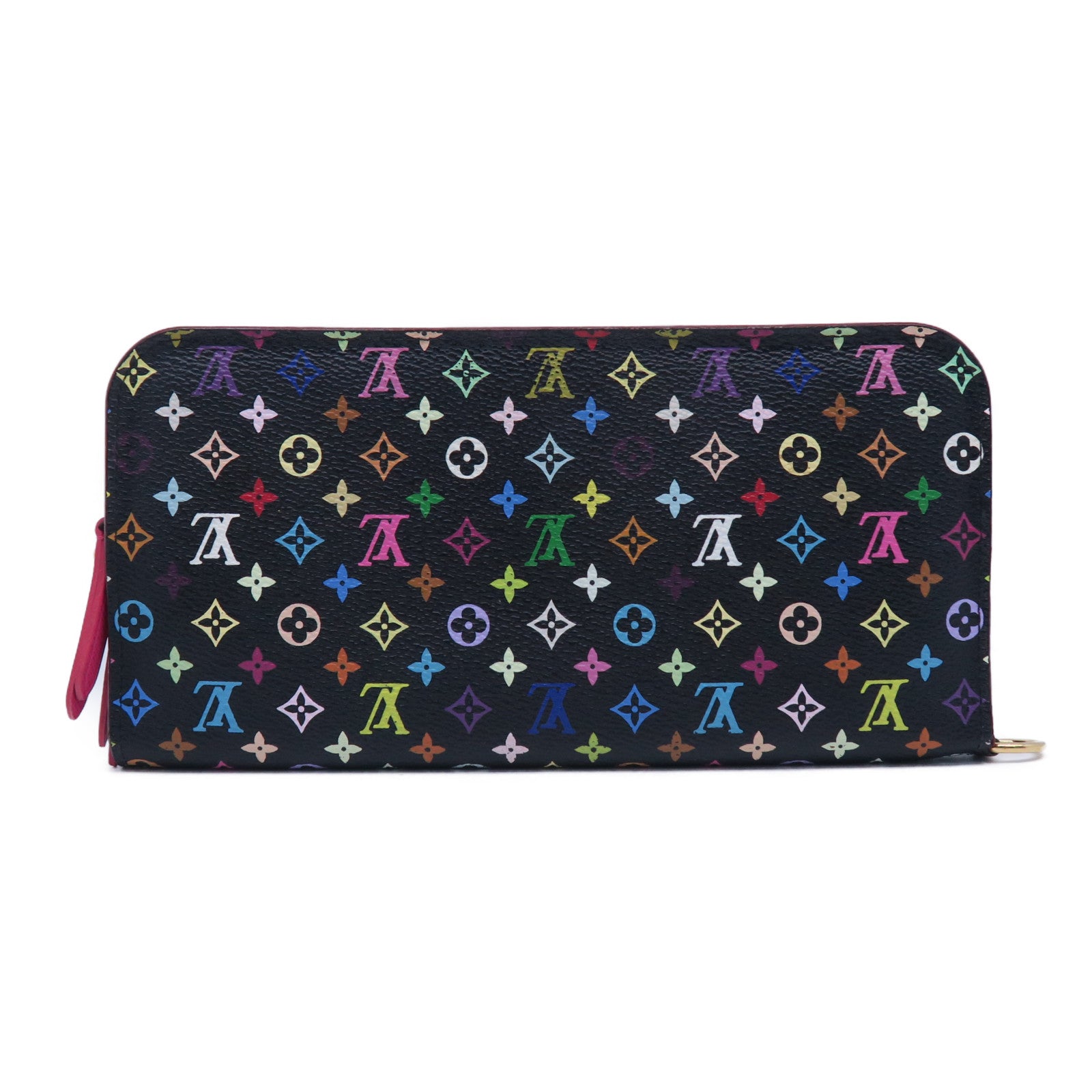 LOUIS VUITTON Monogram Multicolore Portefeuille Insolit金扣長錢包黑色/粉紅色