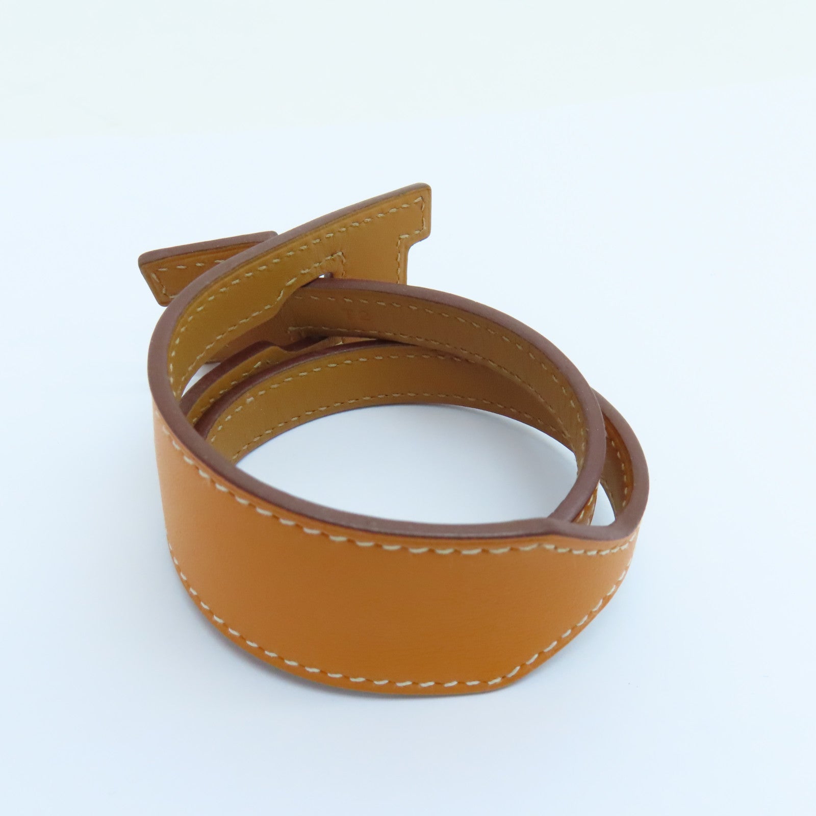 HERMES Swift Leather Jest Lag Double Tour Wrap Bracelet (T2) Bracelet Orange