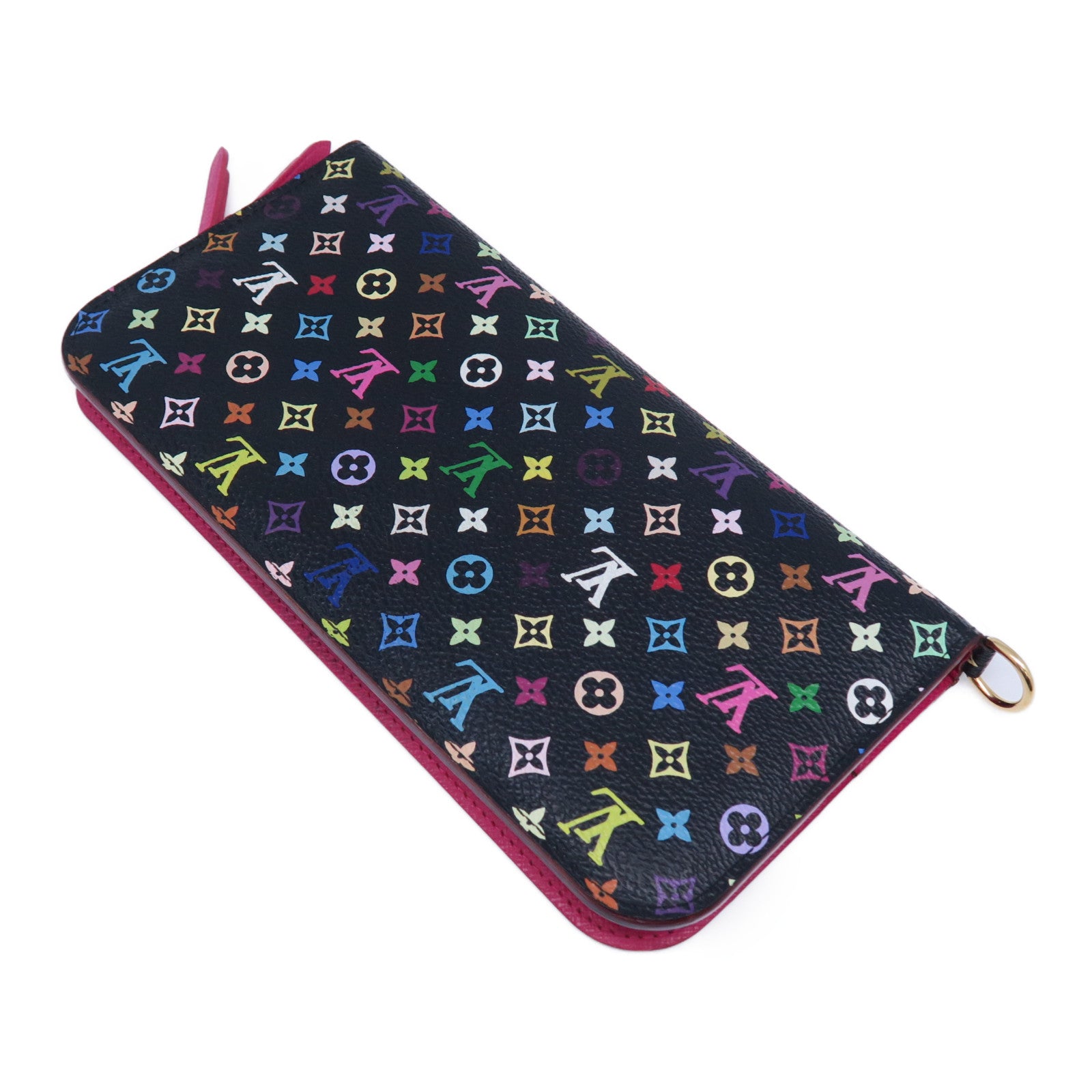 LOUIS VUITTON Monogram Multicolore Portefeuille Insolit金扣長錢包黑色/粉紅色