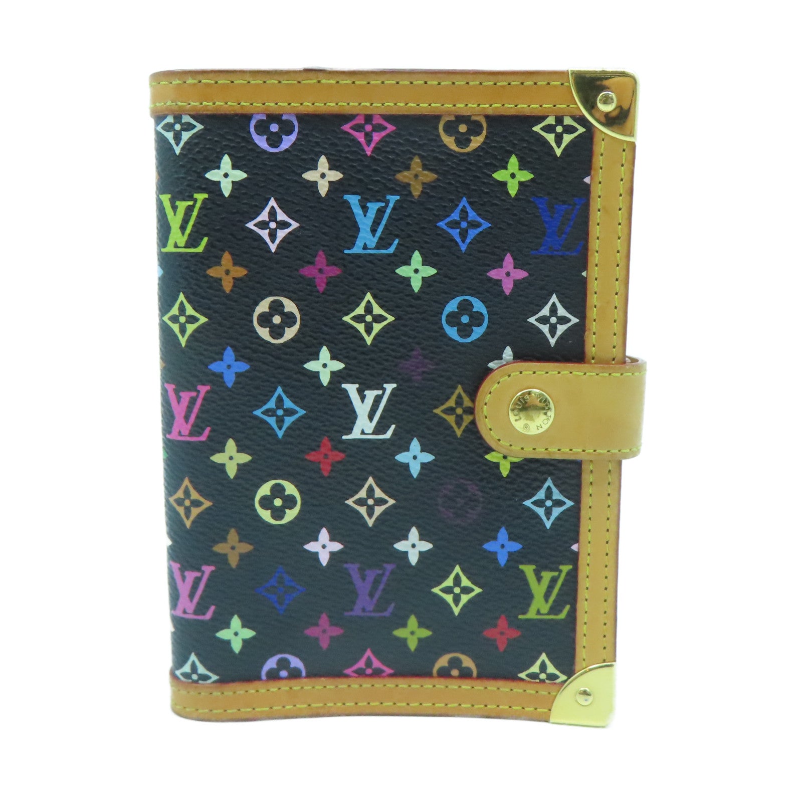 LOUIS VUITTON Monogram Multicolore Agende PM gold clasp memo pad color