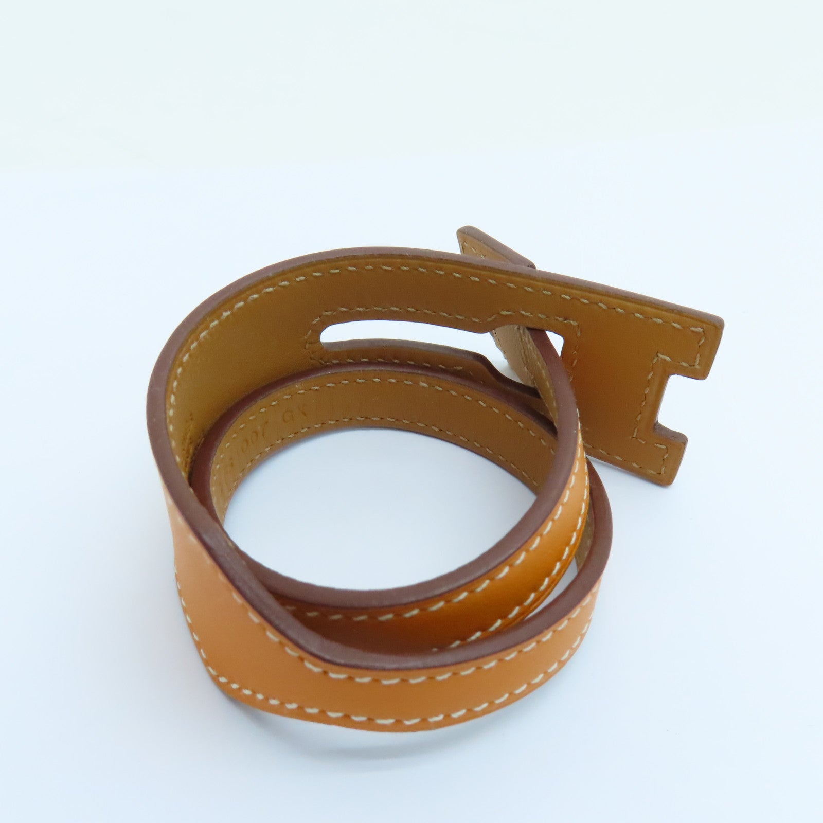 HERMES Swift Leather Jest Lag Double Tour Wrap Bracelet (T2) Bracelet Orange