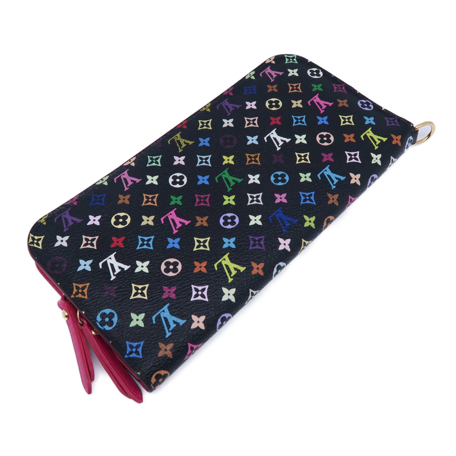 LOUIS VUITTON Monogram Multicolore Portefeuille Insolit金扣長錢包黑色/粉紅色