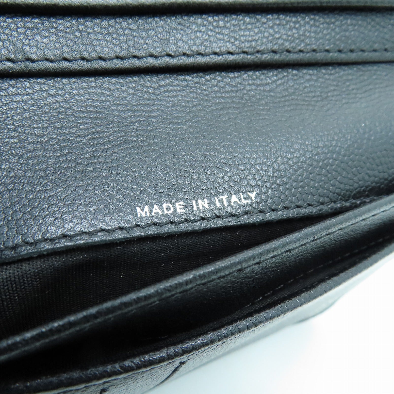 CHANEL 皮革Wallet銀扣錢包黑色