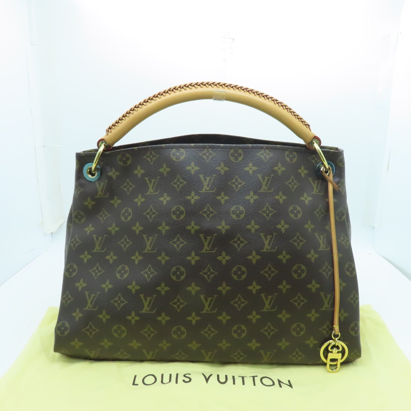 LOUIS VUITTON Monogram Artsy MM gold buckle handle bag brown