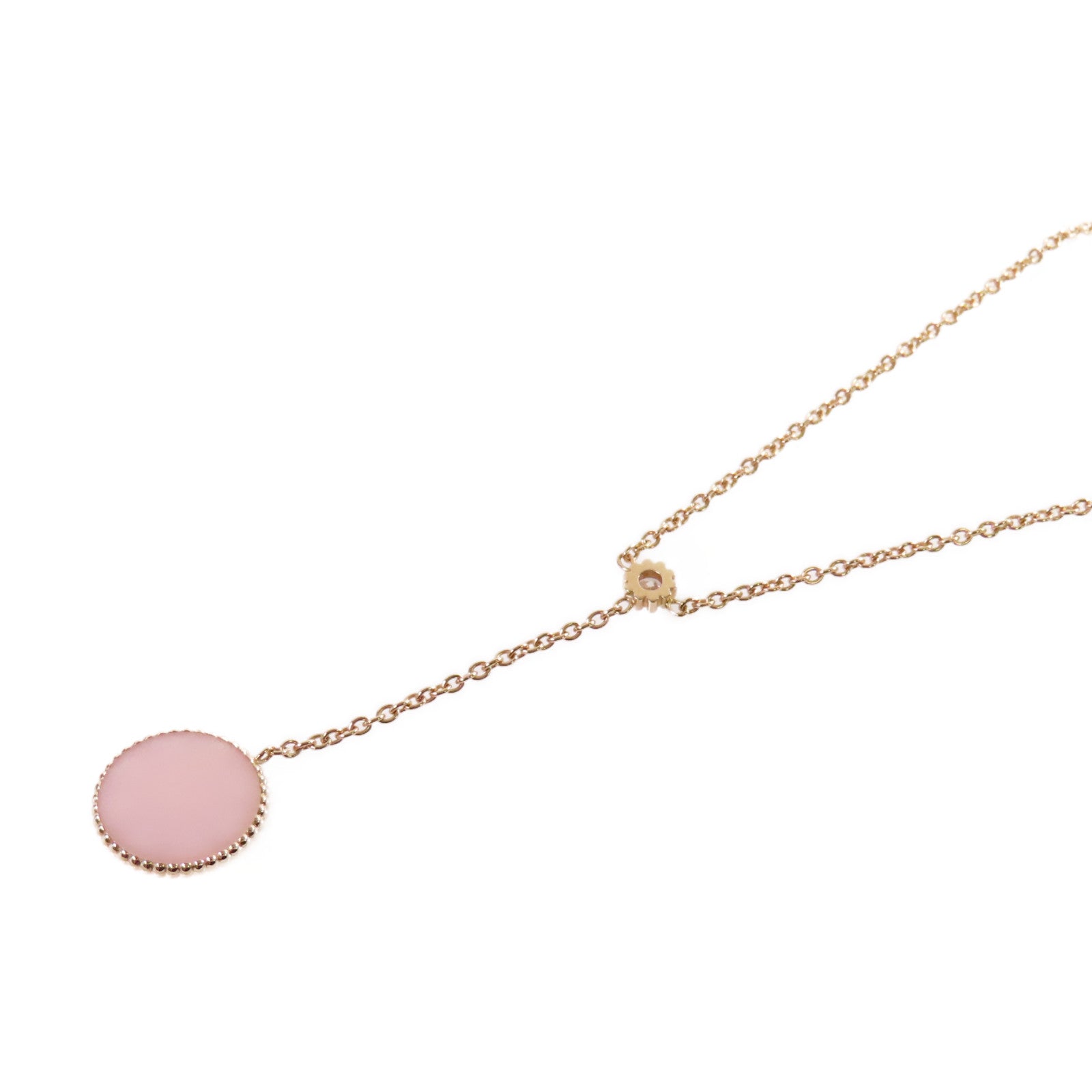 Dior 18K玫瑰金/粉紅蛋白石/鑽石Rose Des Vents Necklace項鏈