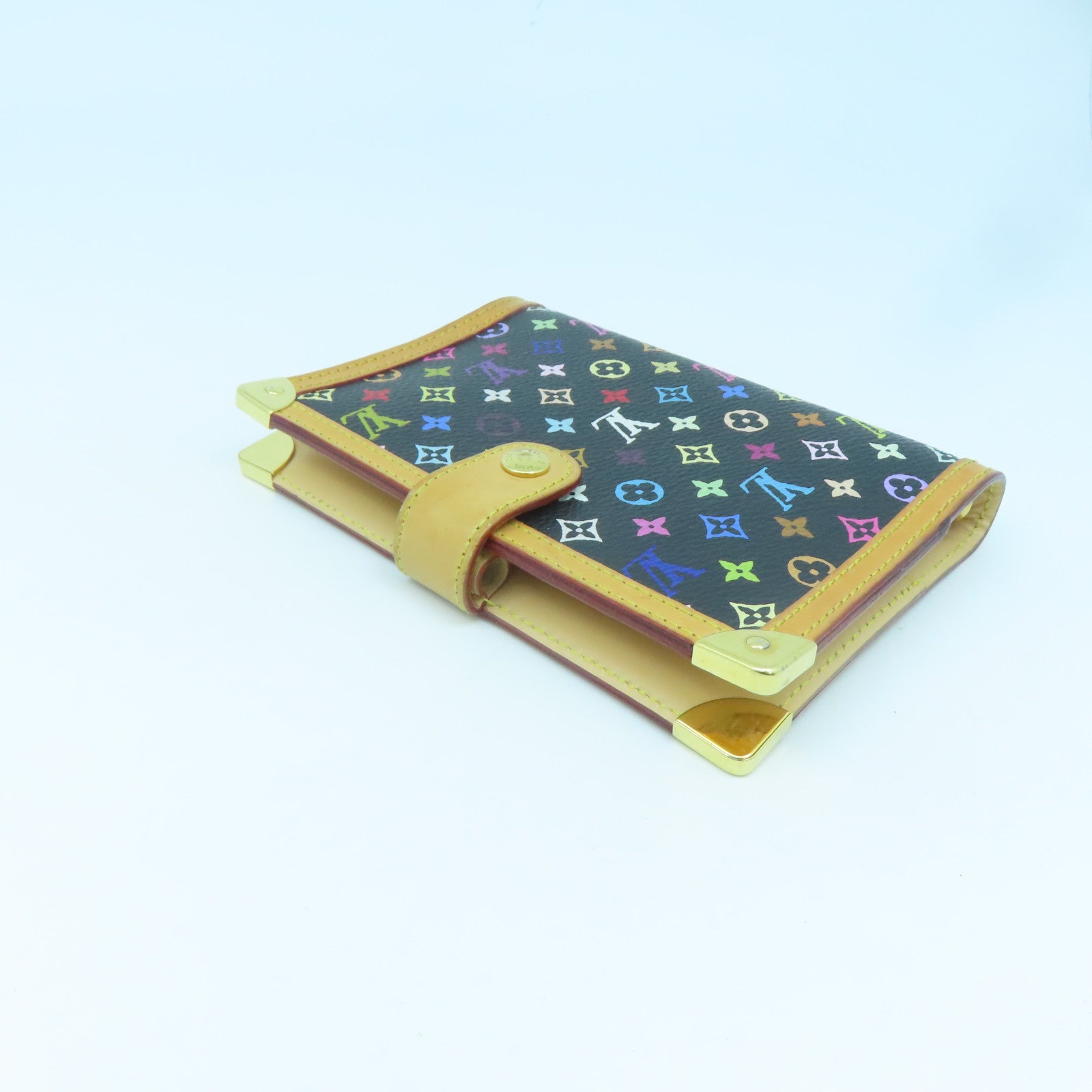 LOUIS VUITTON Monogram Multicolore Agende PM gold clasp memo pad color