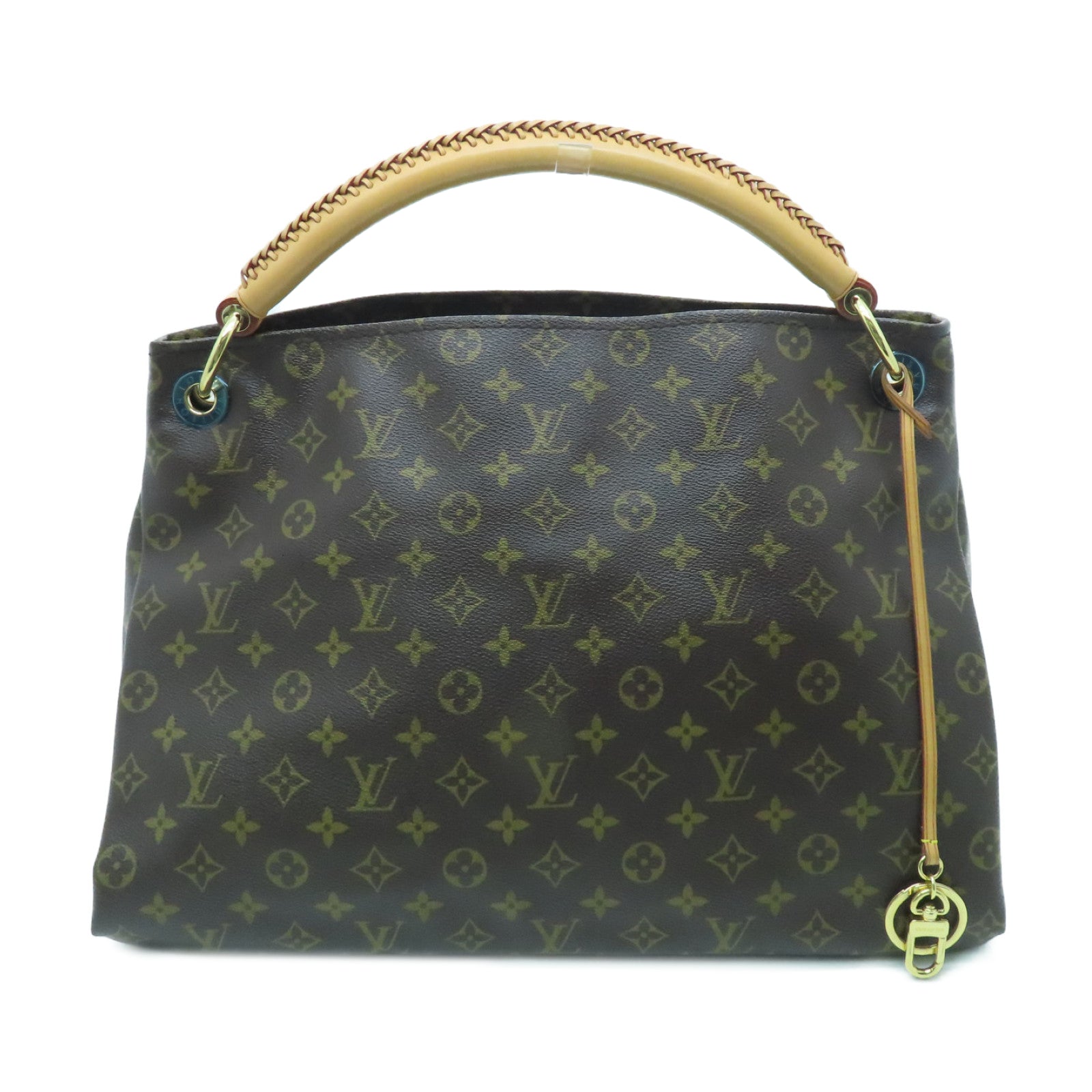 LOUIS VUITTON Monogram Artsy MM gold buckle handle bag brown