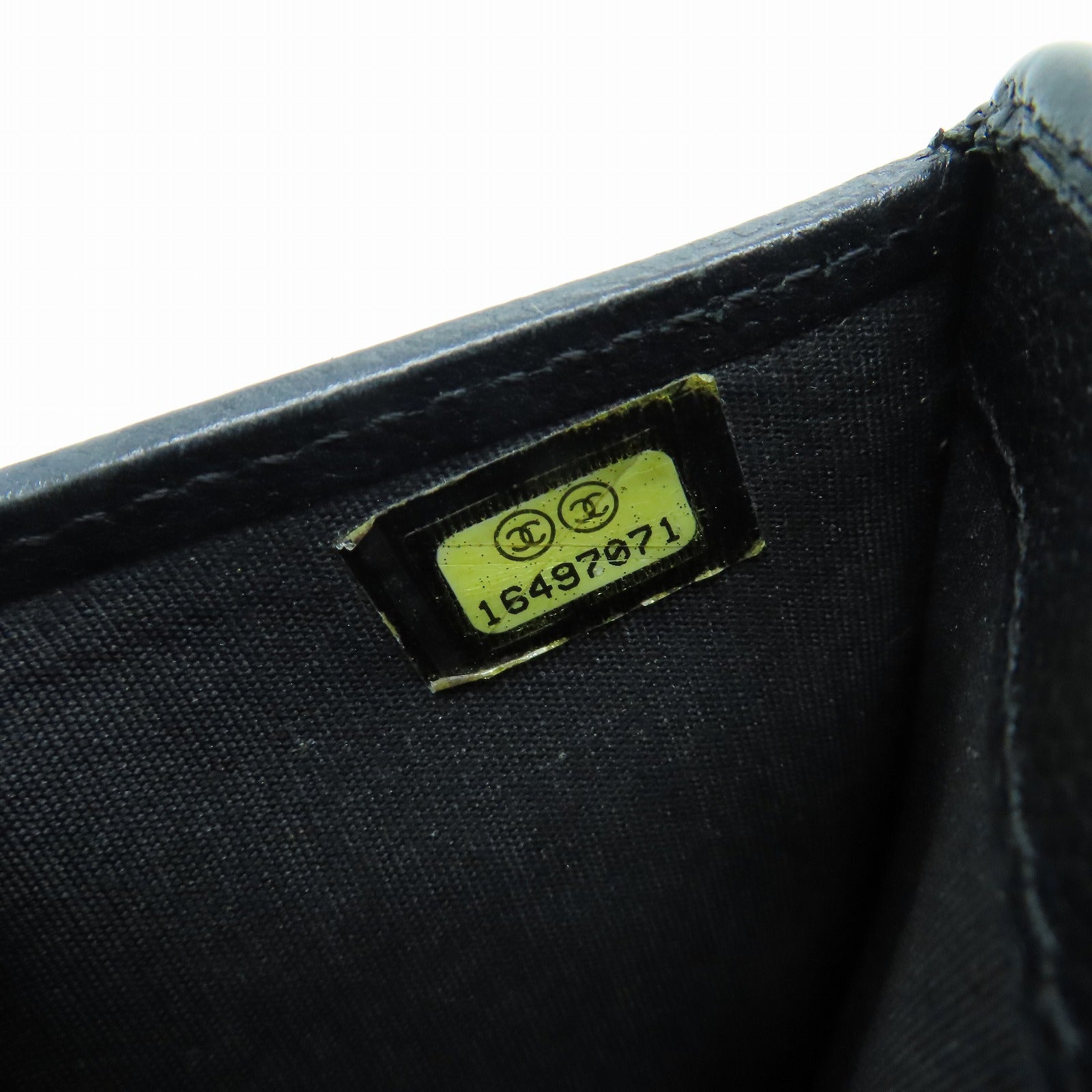 CHANEL 皮革Wallet銀扣錢包黑色