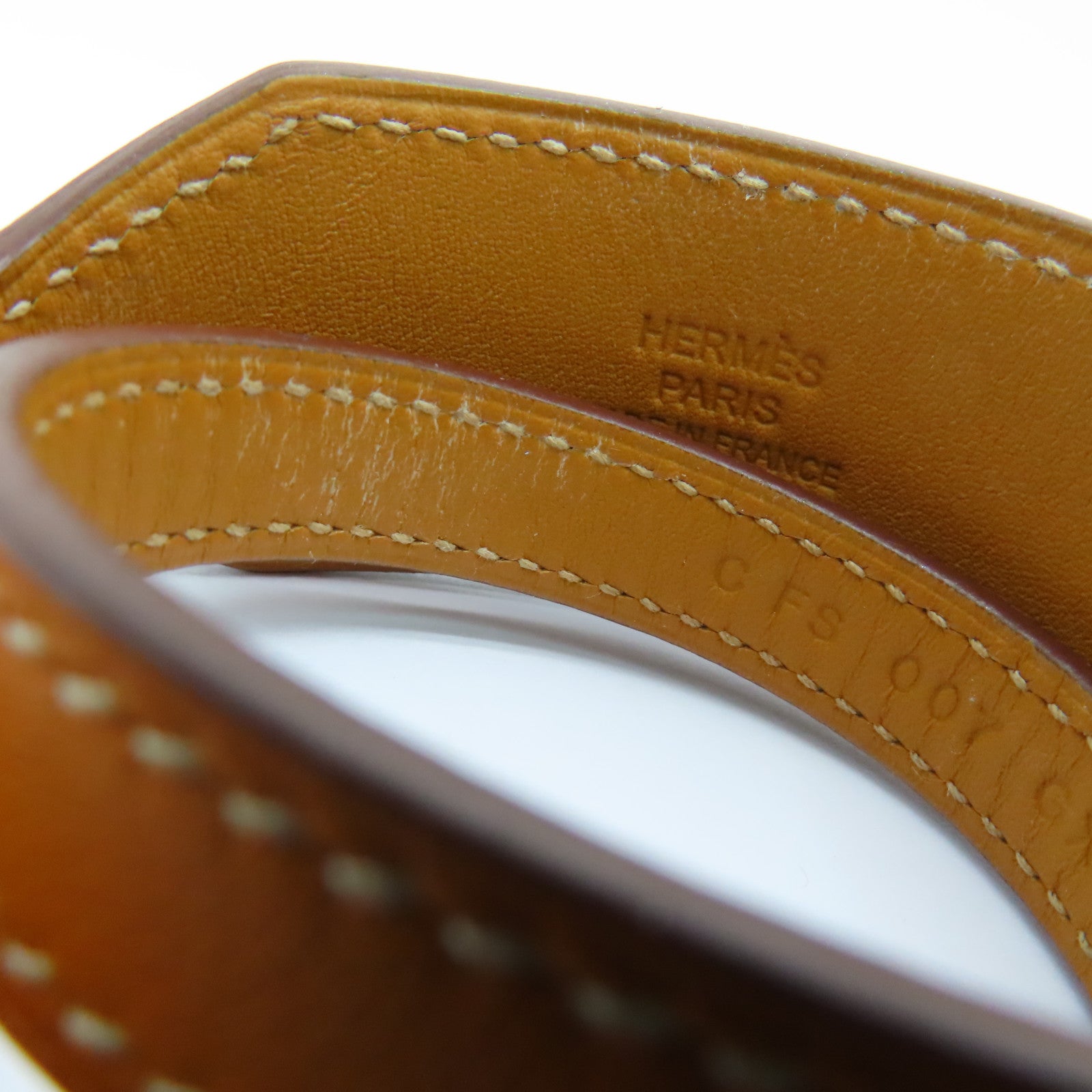 HERMES Swift Leather Jest Lag Double Tour Wrap Bracelet (T2) Bracelet Orange
