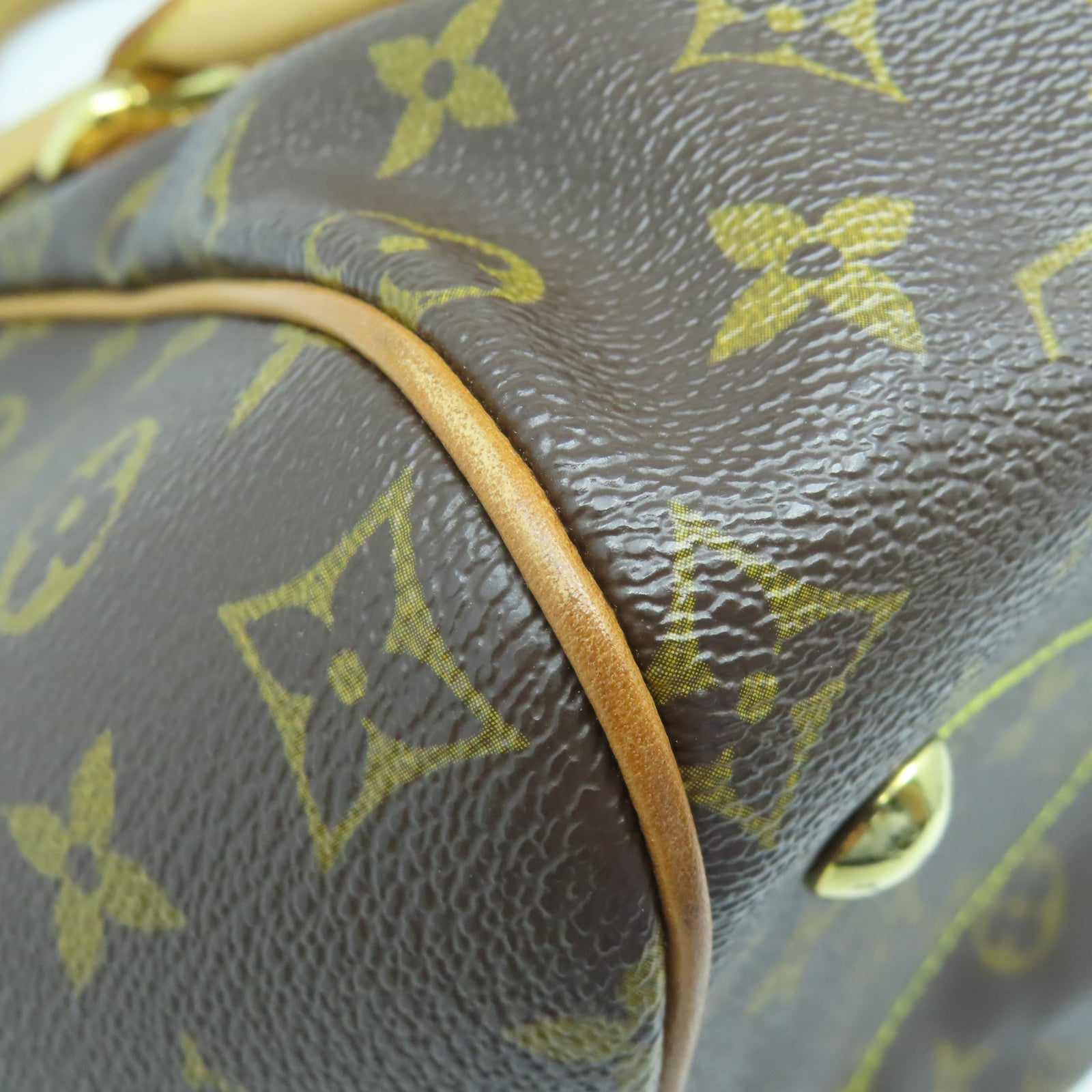 LOUIS VUITTON 【激減優惠】Monogram Tivoli GM金扣手挽袋棕色