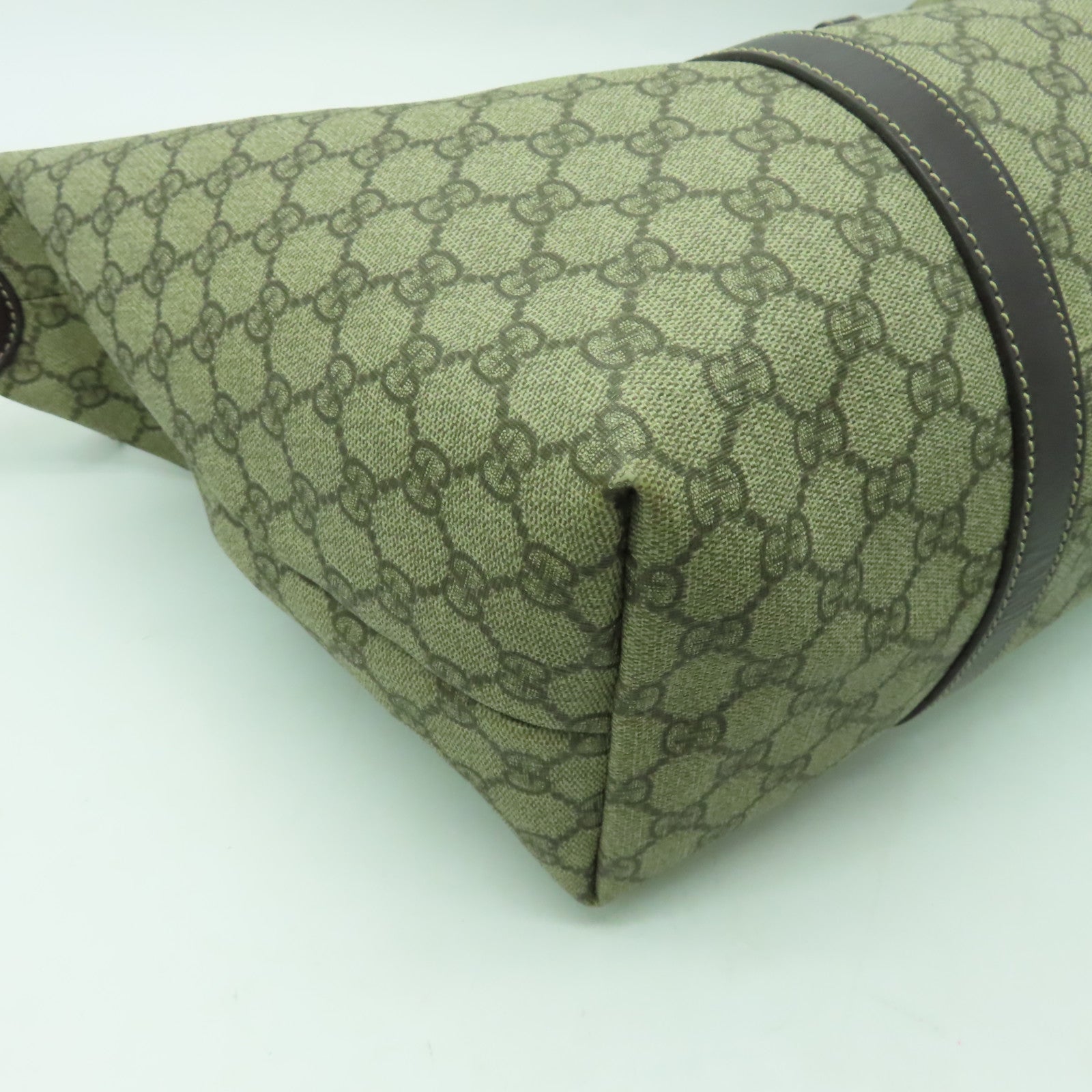 GUCCI 塗層帆布Boston Bag金扣手挽肩背兩用袋啡色