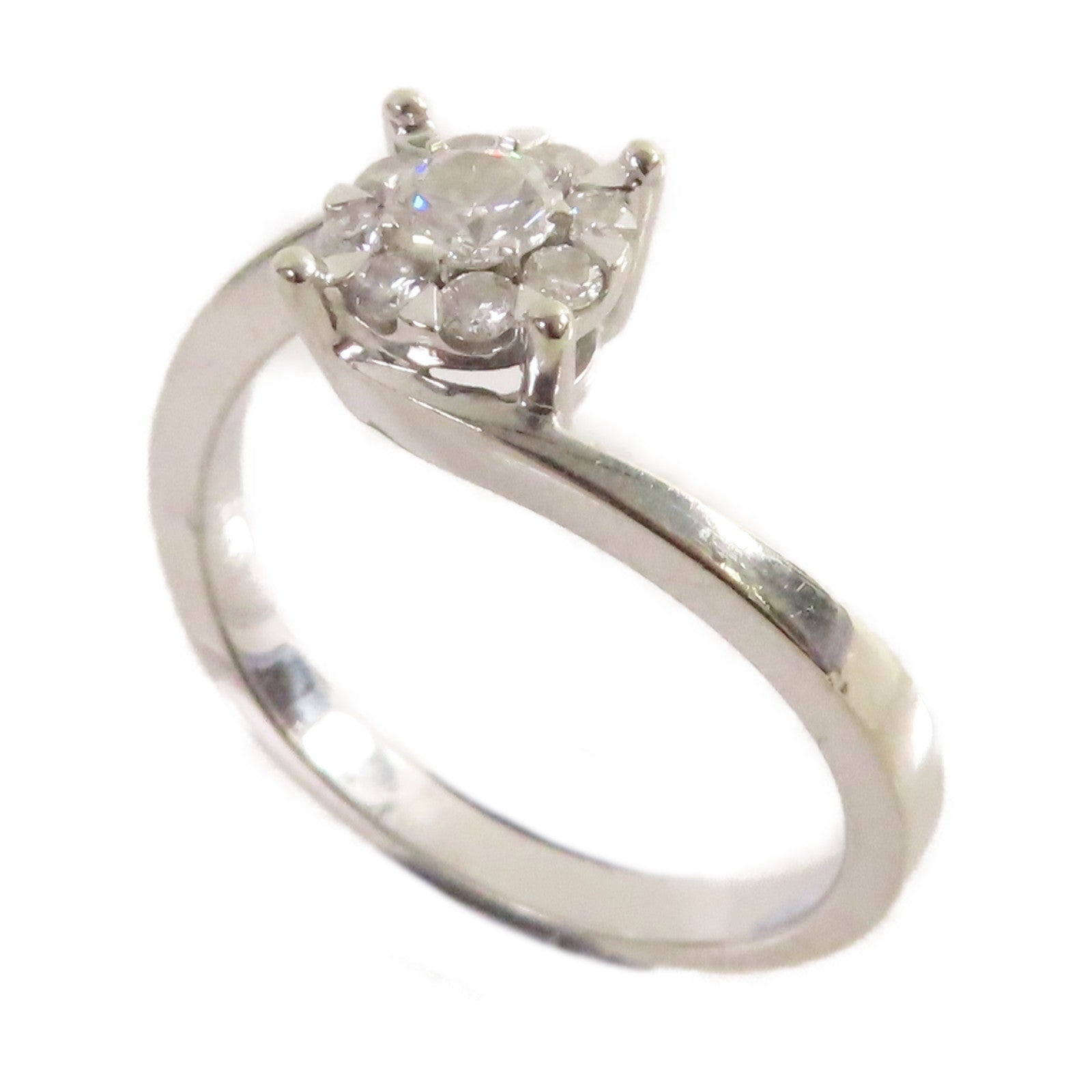 JEWELRY 18K白金/0.18ct鑽石Diamond Ring戒指US#6.75