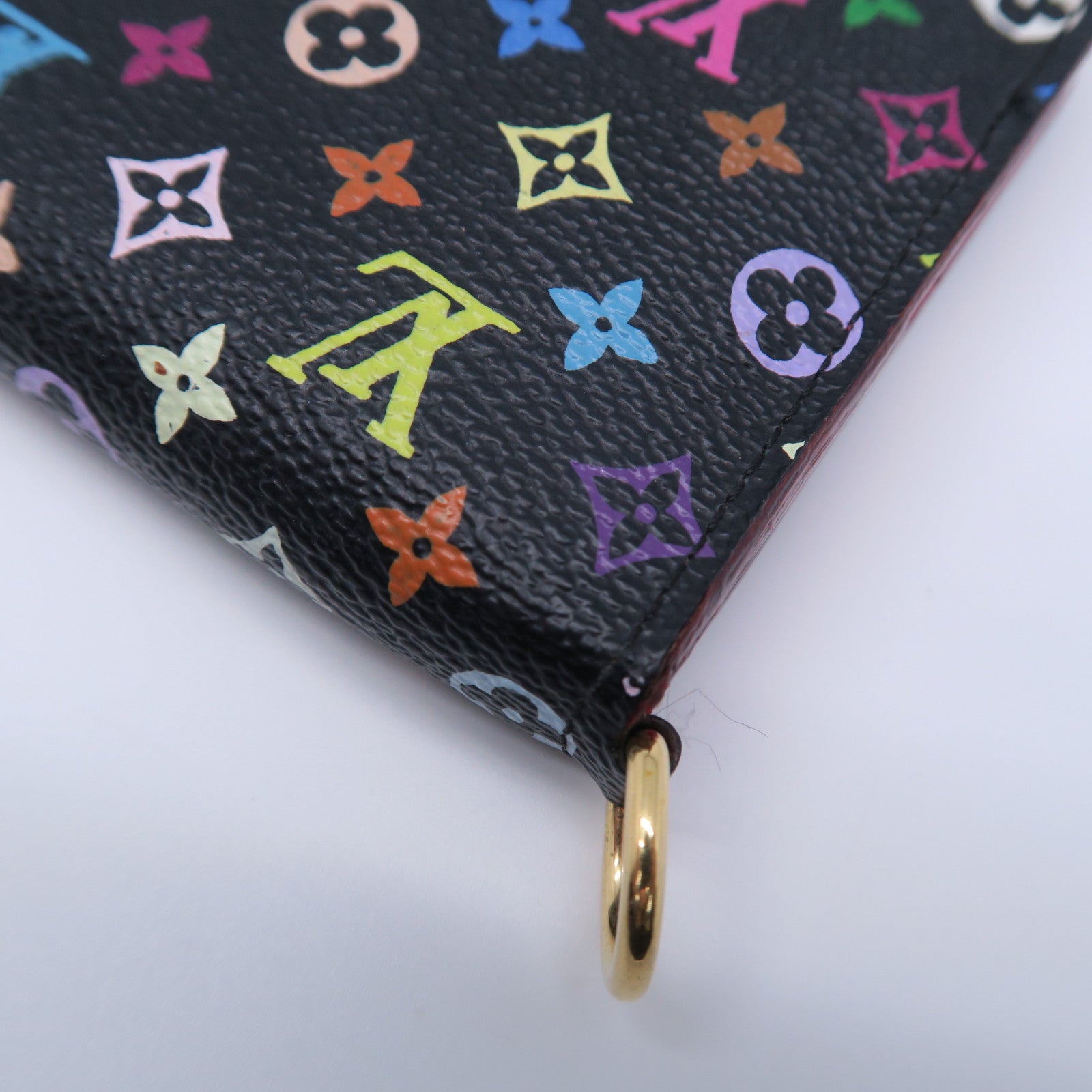 LOUIS VUITTON Monogram Multicolore Portefeuille Insolit金扣長錢包黑色/粉紅色
