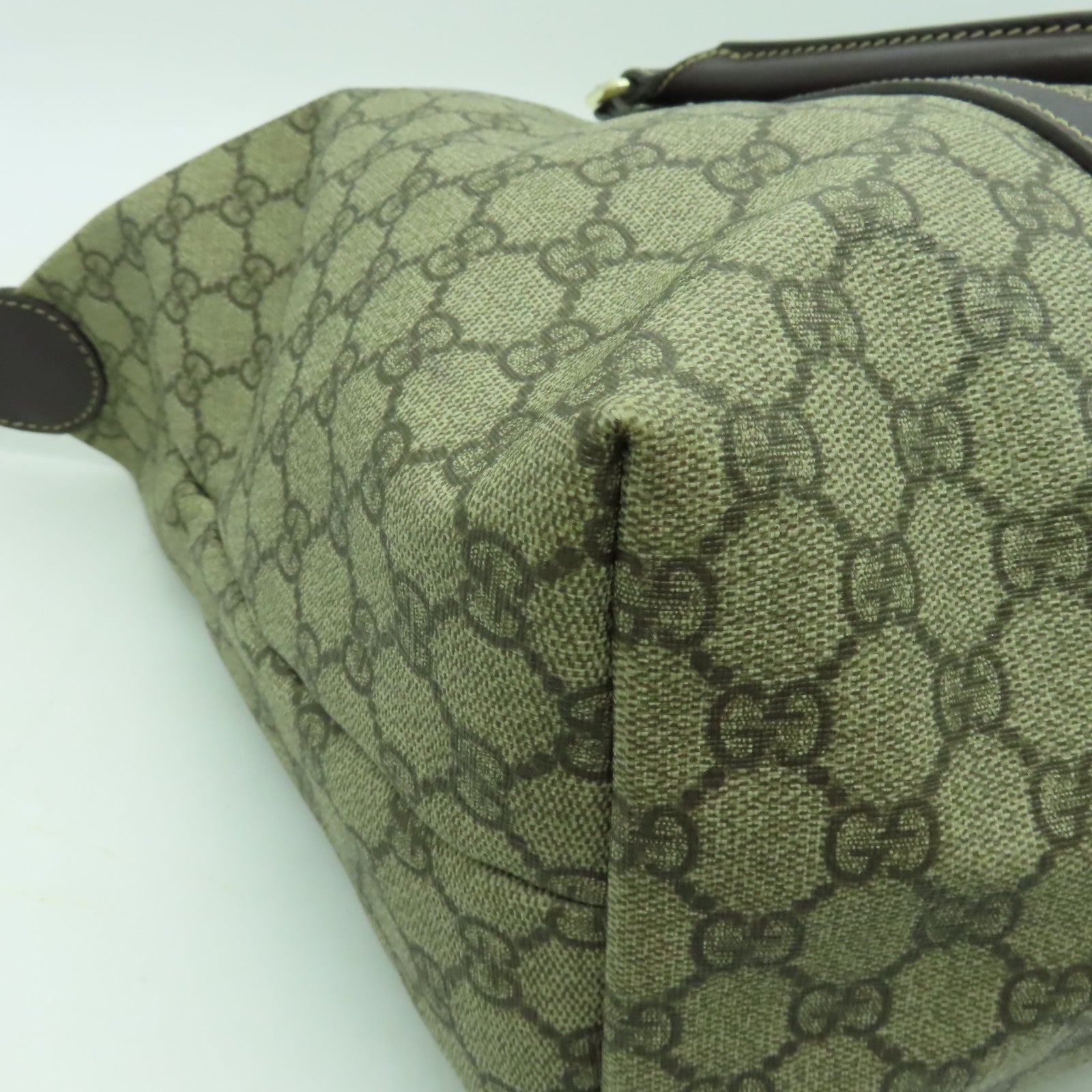 GUCCI 塗層帆布Boston Bag金扣手挽肩背兩用袋啡色