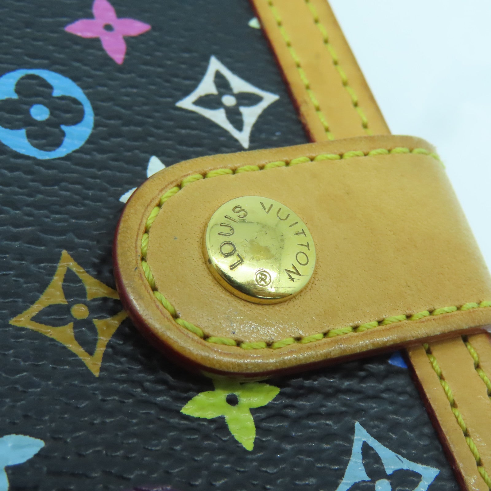 LOUIS VUITTON Monogram Multicolore Agende PM gold clasp memo pad color