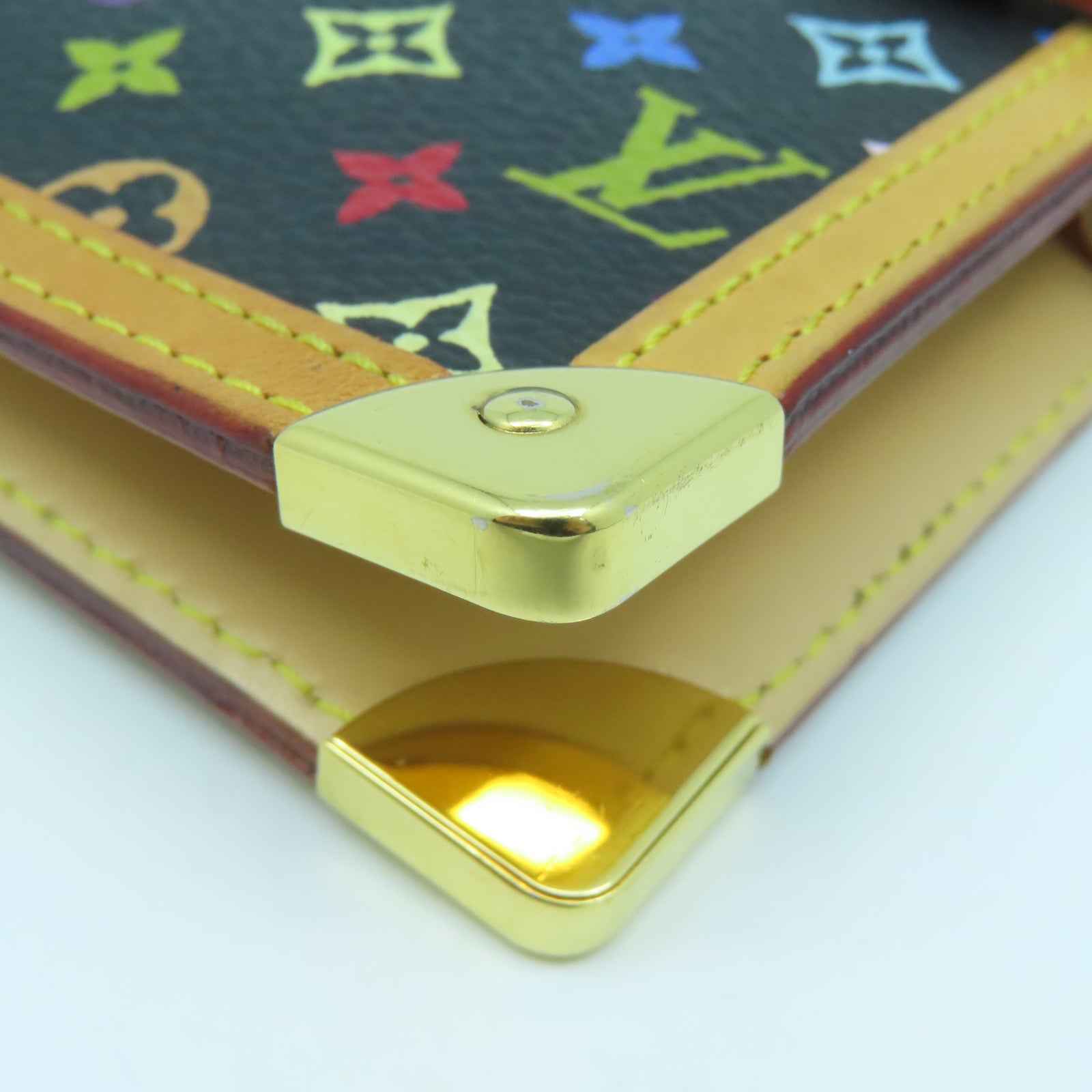 LOUIS VUITTON Monogram Multicolore Agende PM gold clasp memo pad color