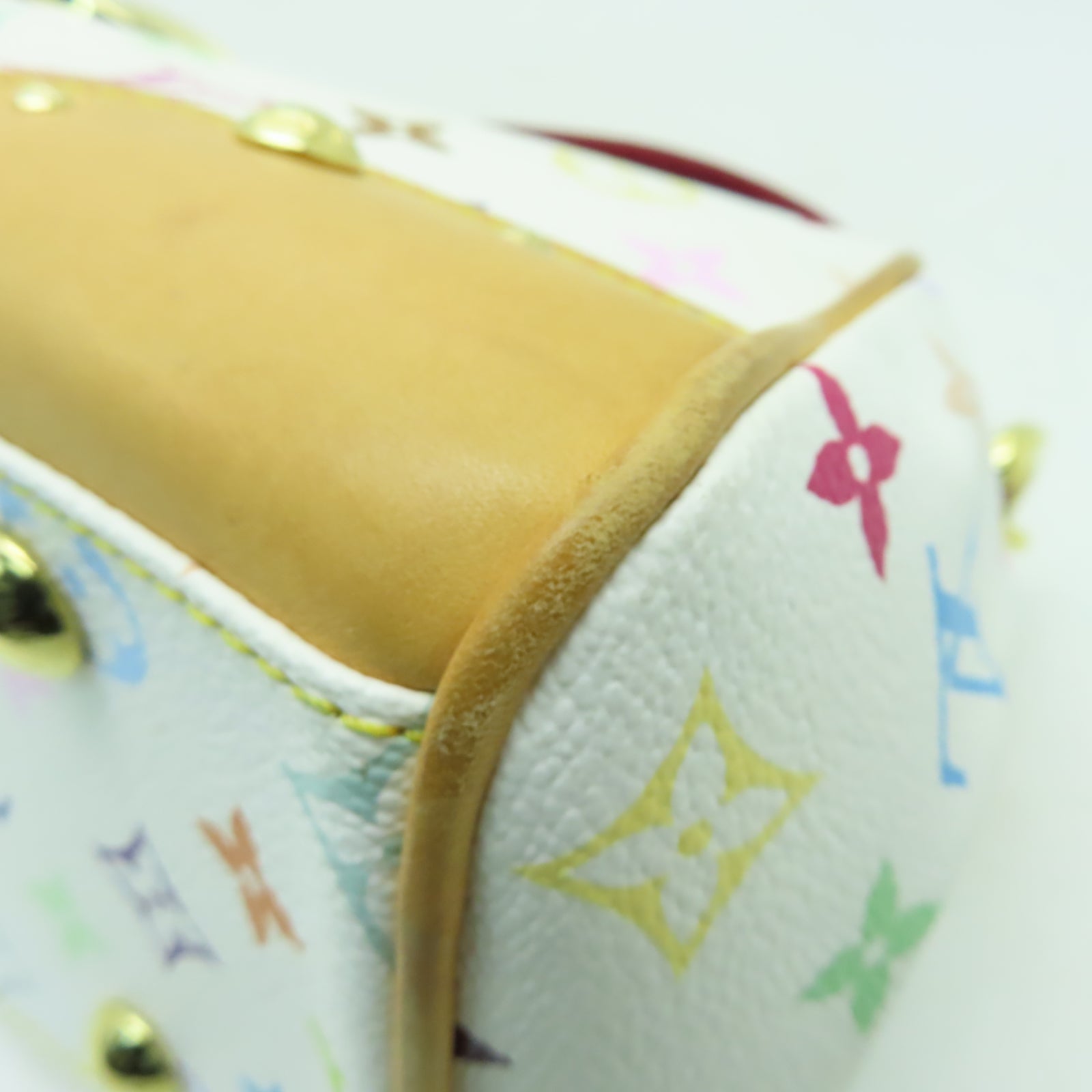LOUIS VUITTON Monogram Multicolore Beverly MM金扣肩背袋白色/彩色