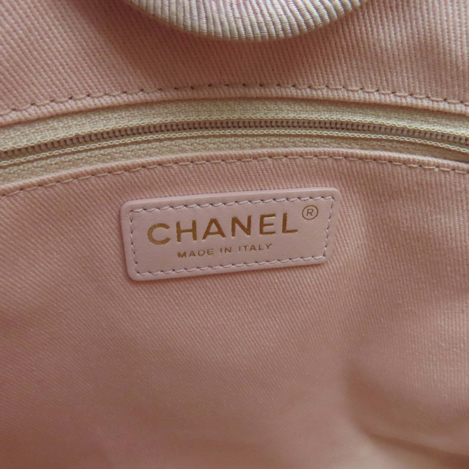 CHANEL 混合纖維Deauville Tote Shoulder Bag金扣鏈帶肩背帶粉紅色