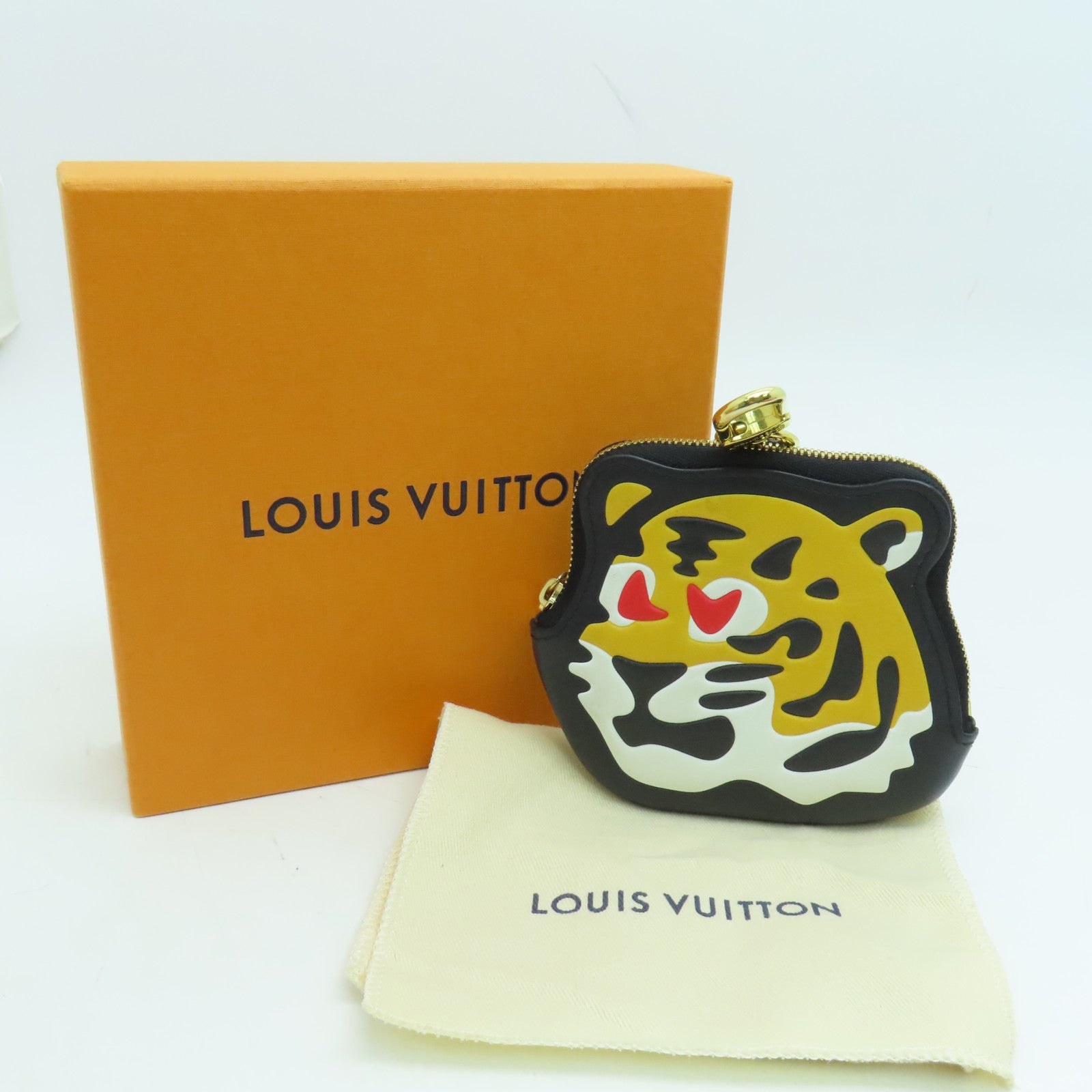 LOUIS VUITTON Monogram Nigo Coin Case Coin Purse Gold Buckle Brown/Black