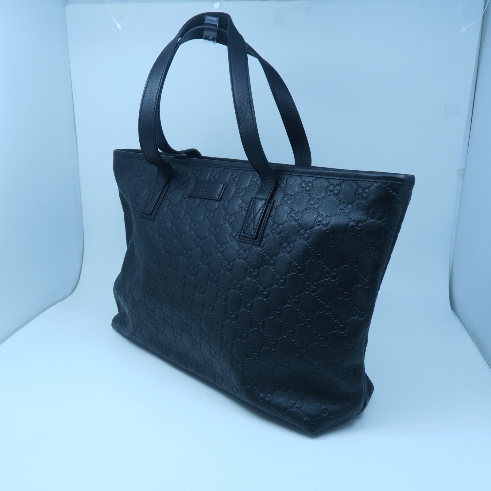 GUCCI 牛皮皮革Tote Bag金扣手挽袋黑色
