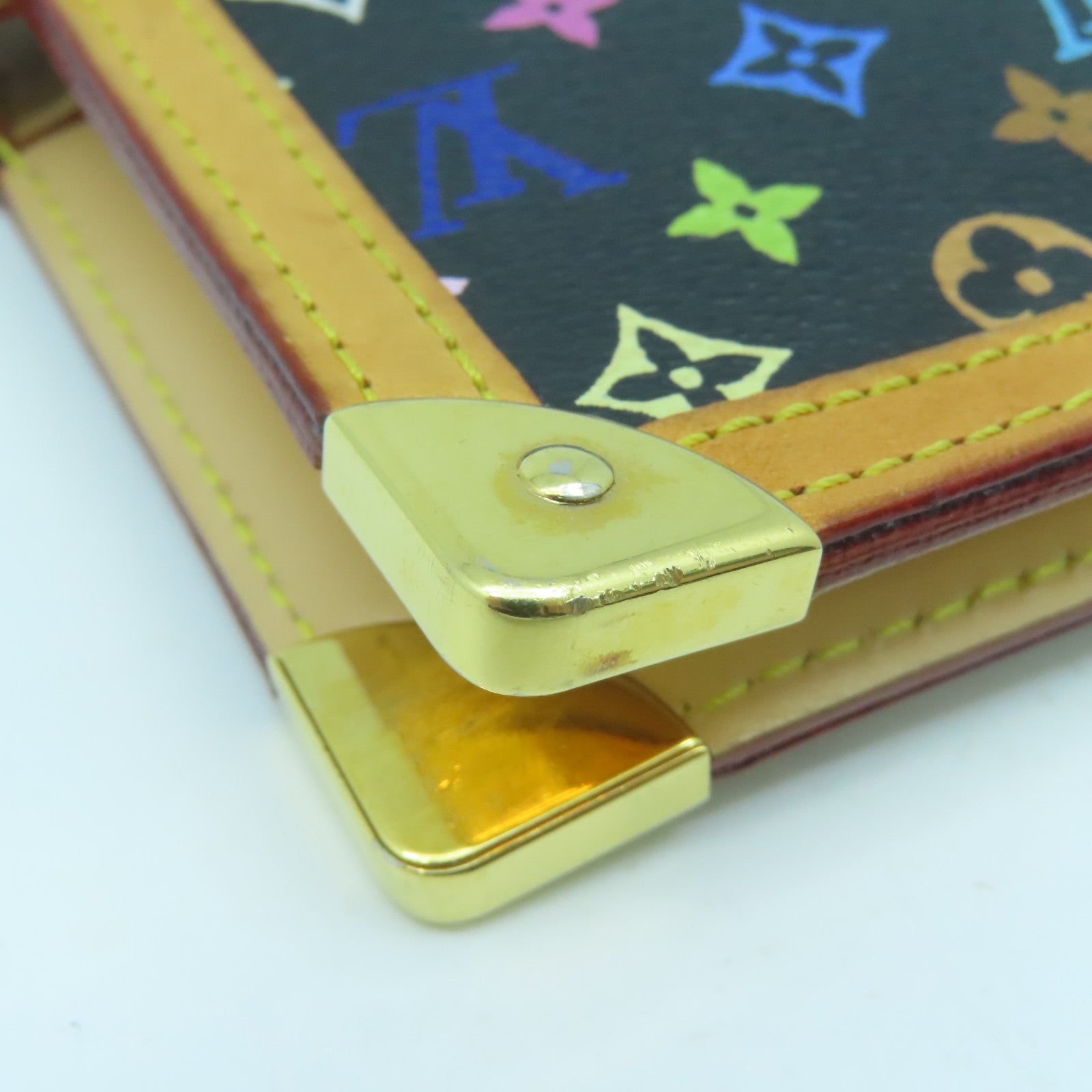 LOUIS VUITTON Monogram Multicolore Agende PM gold clasp memo pad color