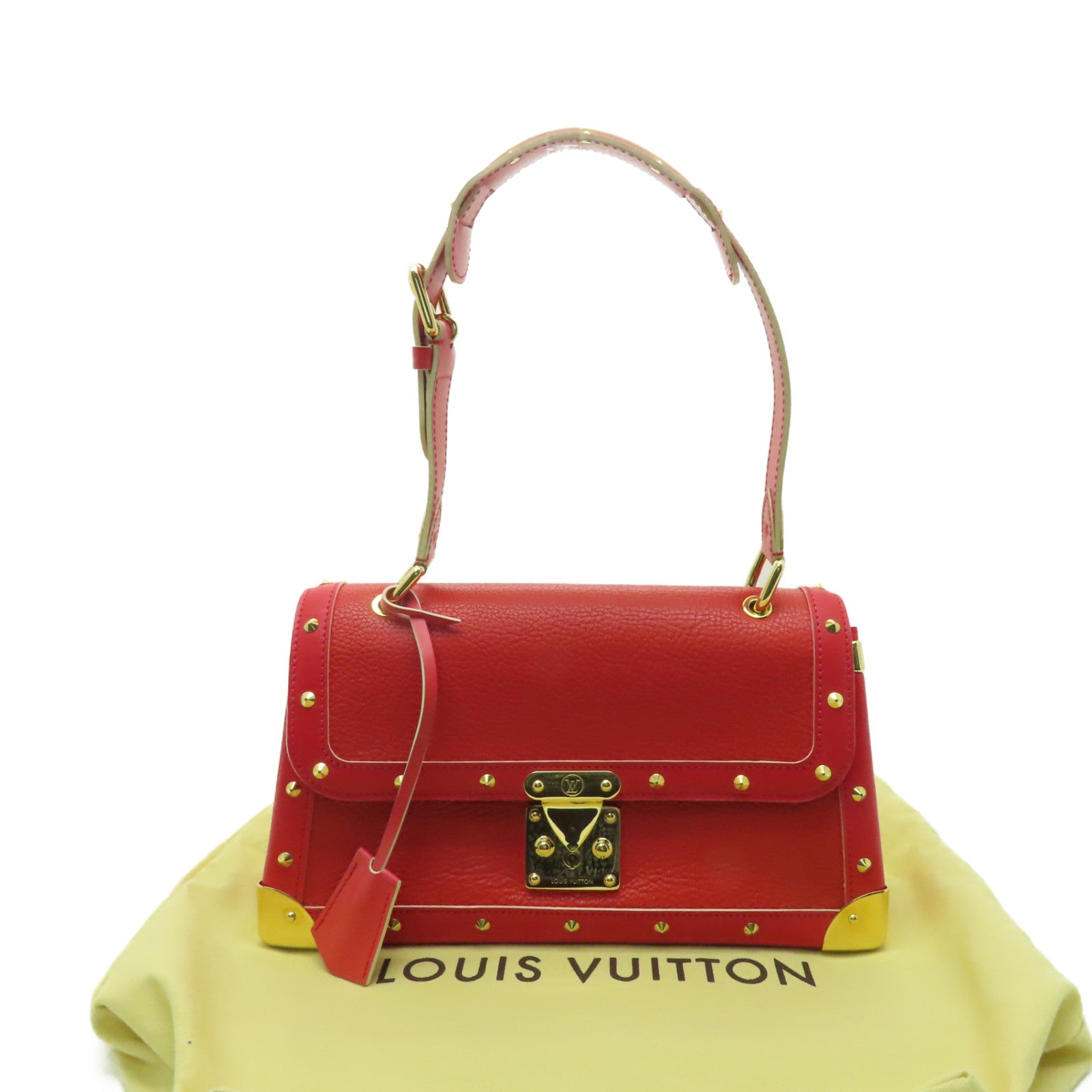LOUIS VUITTON 牛皮皮革L'Aimable金扣肩背袋紅色