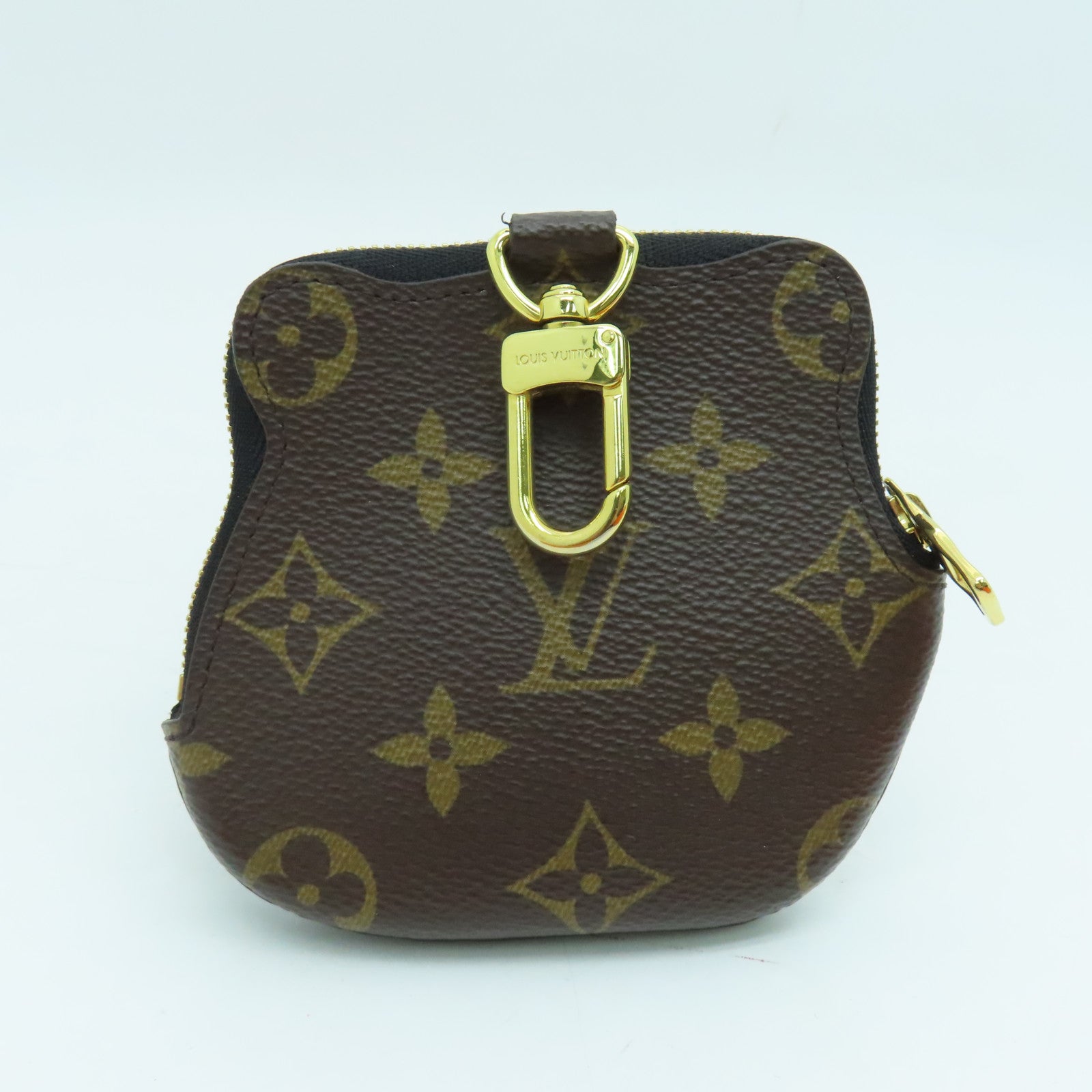 LOUIS VUITTON Monogram Nigo Coin Case Coin Purse Gold Buckle Brown/Black