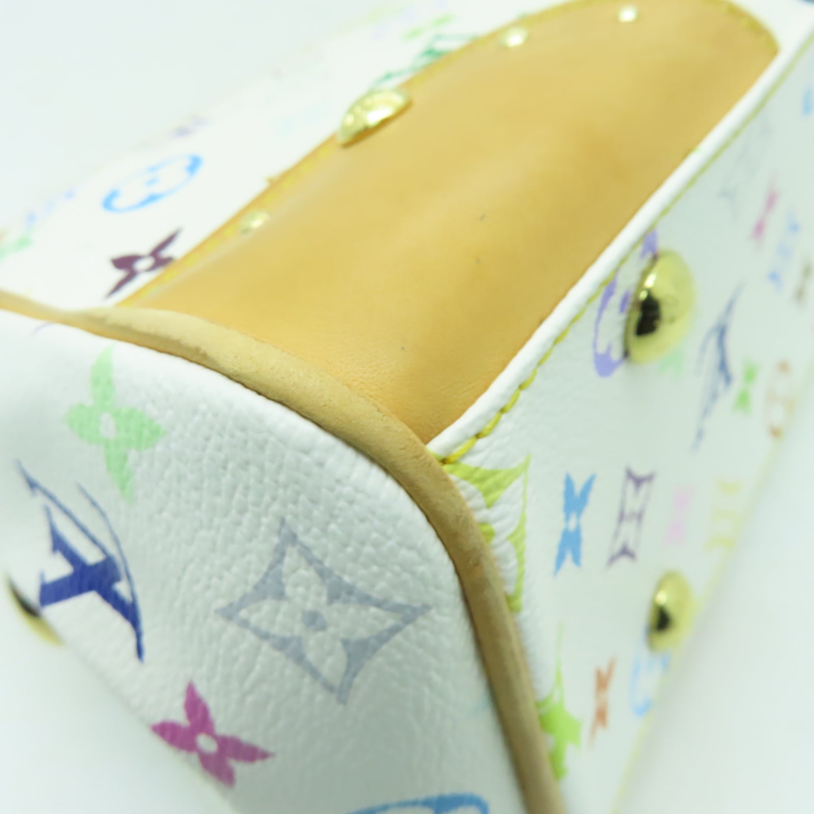 LOUIS VUITTON Monogram Multicolore Beverly MM金扣肩背袋白色/彩色