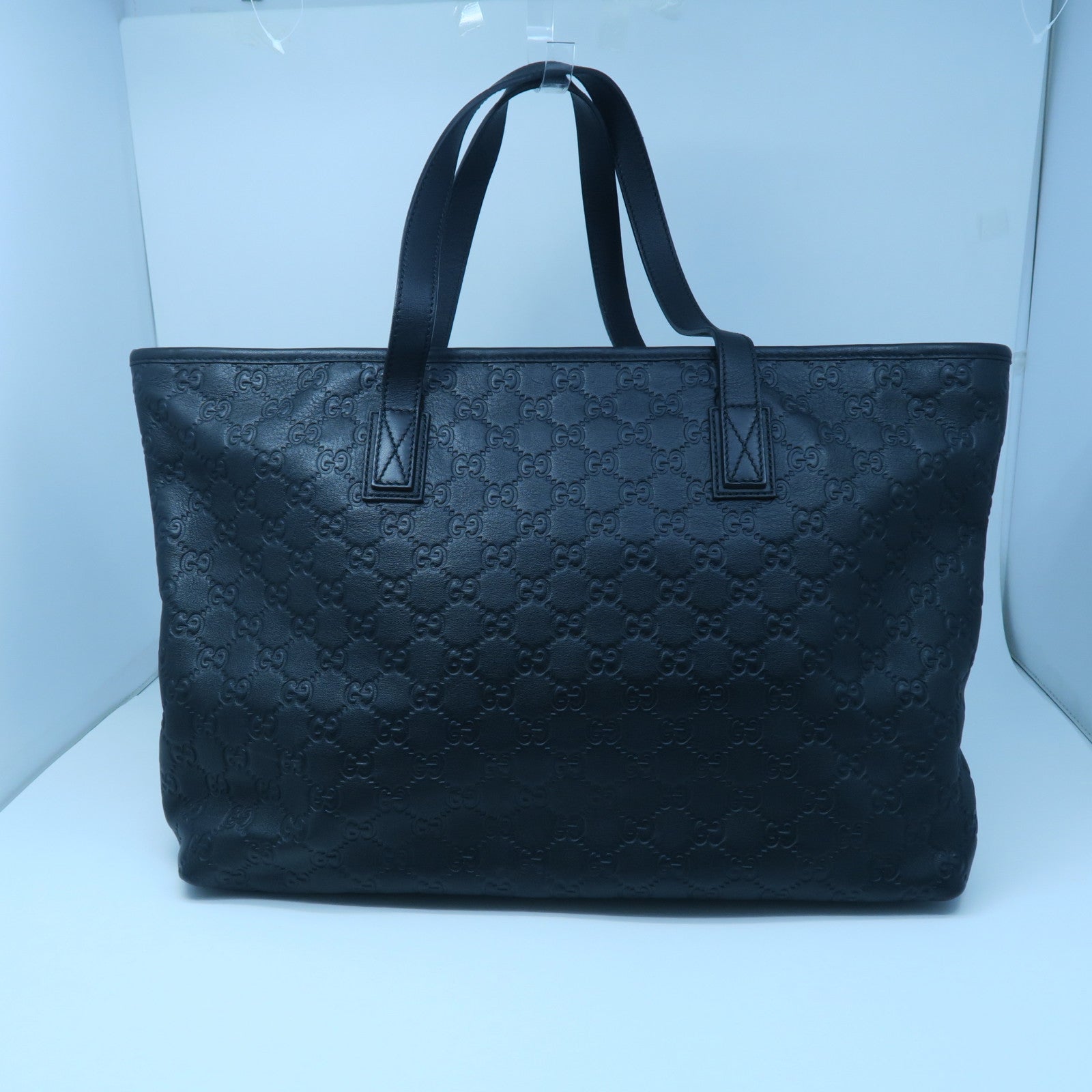 GUCCI 牛皮皮革Tote Bag金扣手挽袋黑色