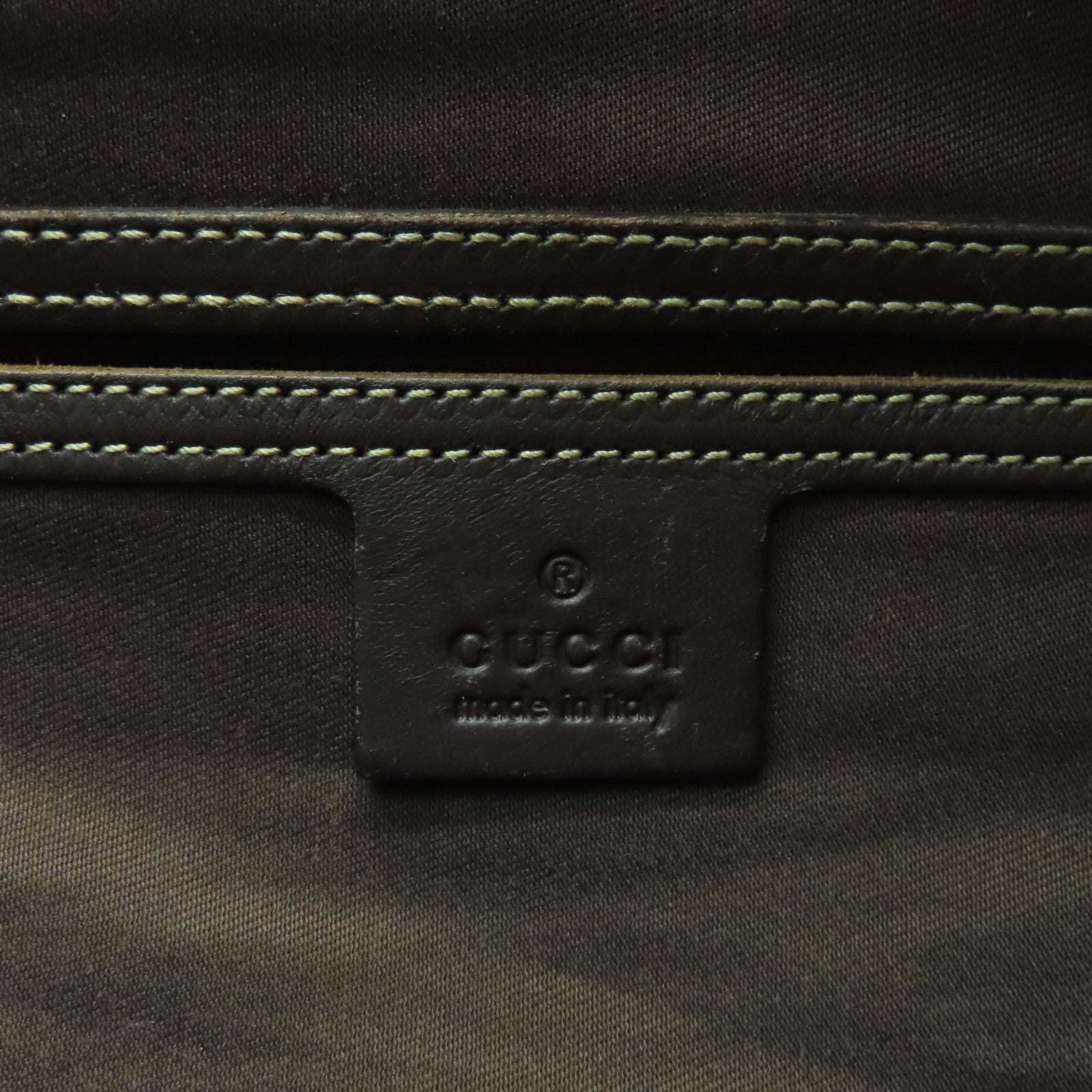 GUCCI 塗層帆布Boston Bag金扣手挽肩背兩用袋啡色