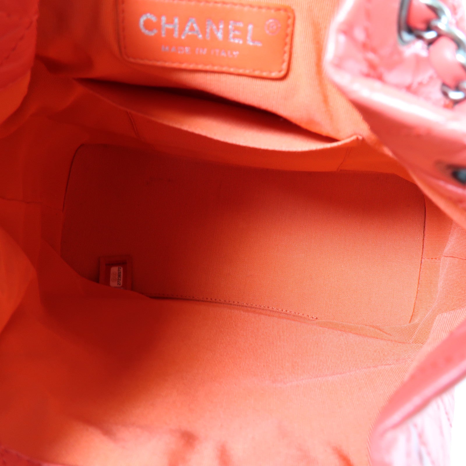 CHANEL 菱格牛皮皮革Gabrielle Backpack銀扣背包紅色