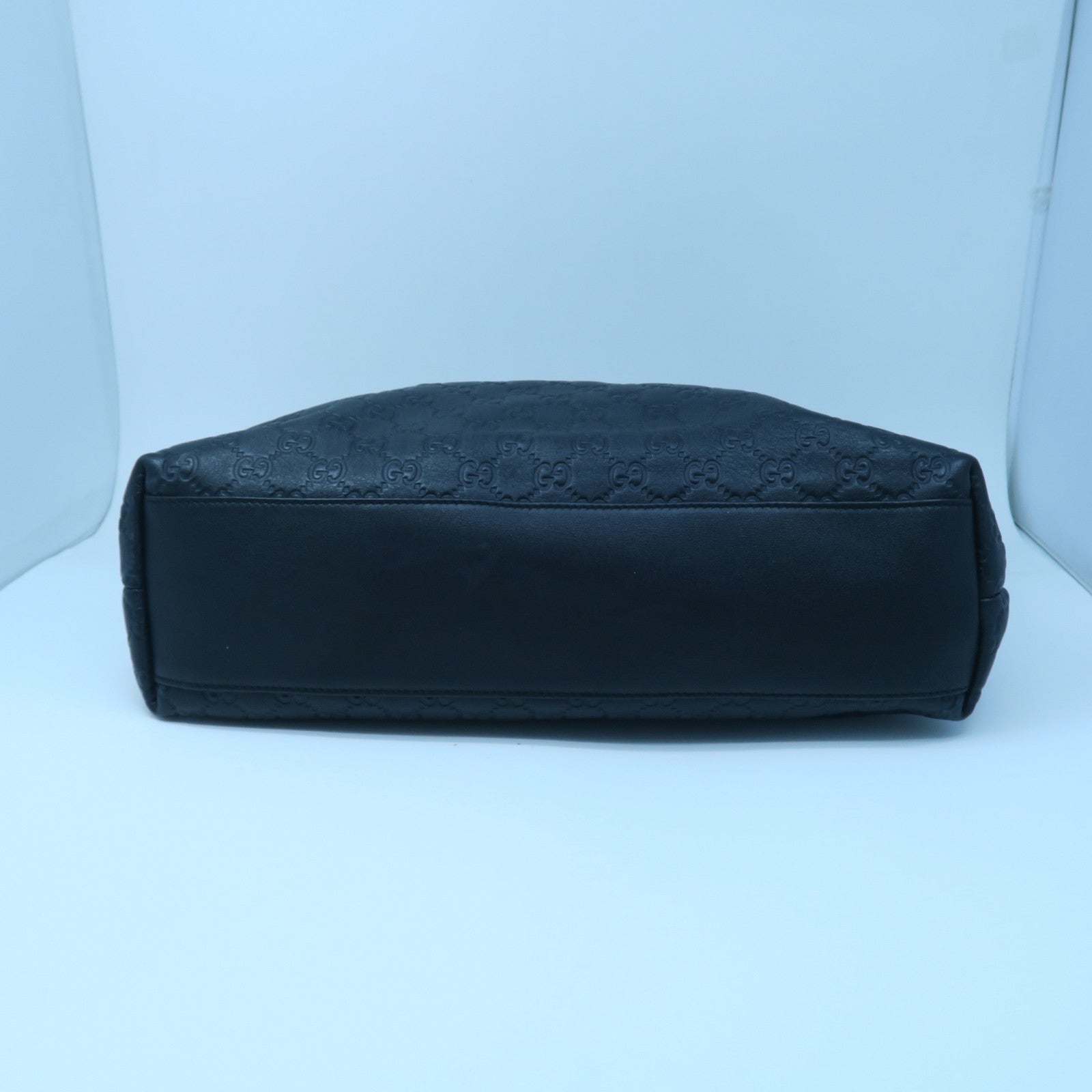 GUCCI 牛皮皮革Tote Bag金扣手挽袋黑色