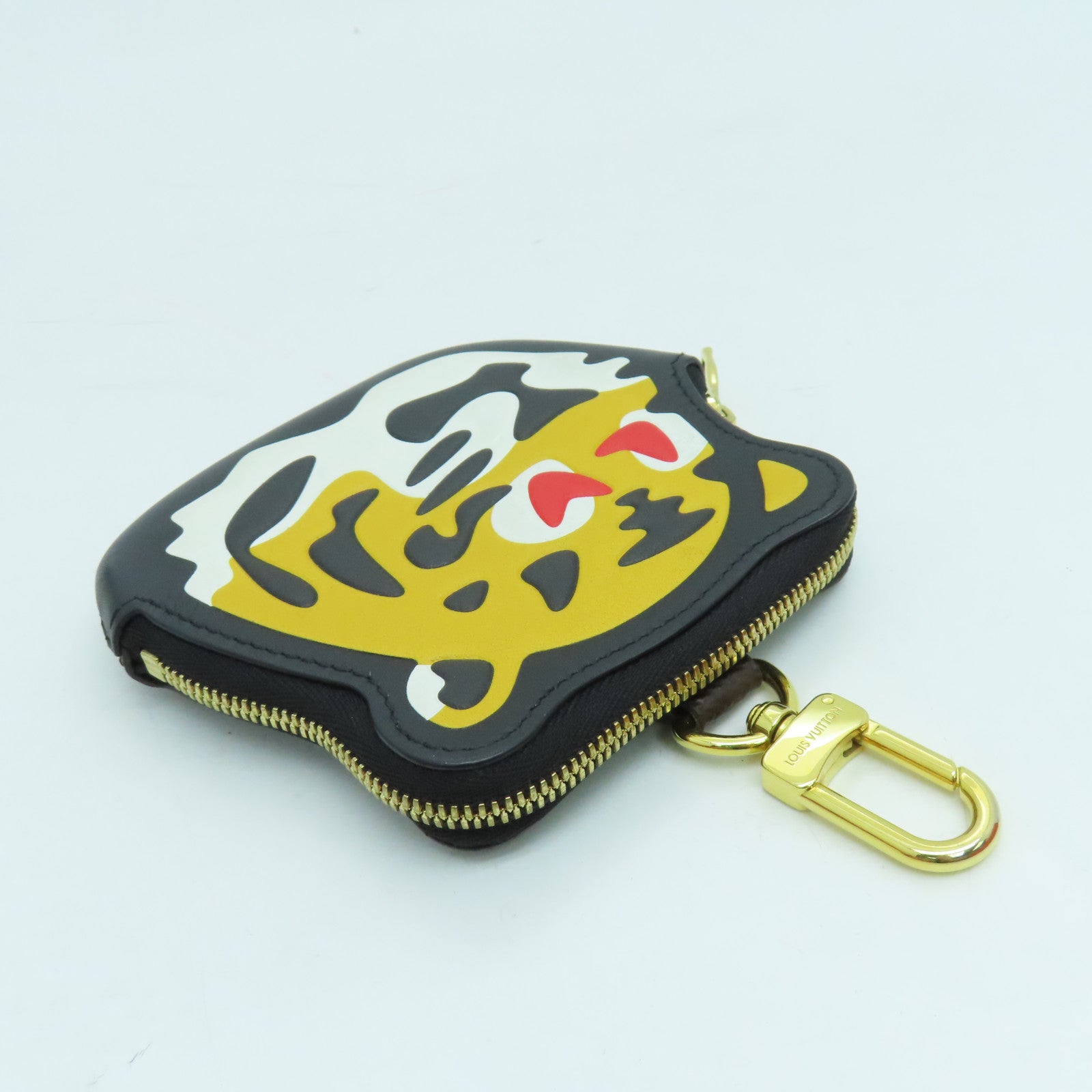 LOUIS VUITTON Monogram Nigo Coin Case Coin Purse Gold Buckle Brown/Black