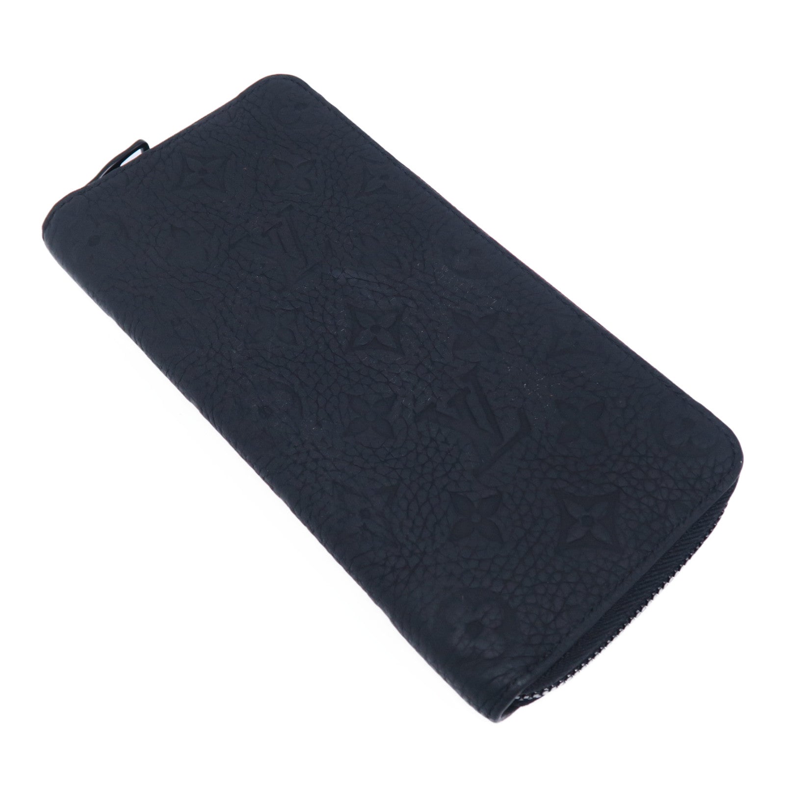 LOUIS VUITTON Monogram Taurillon Zippy Vertical Wallet長錢包黑色