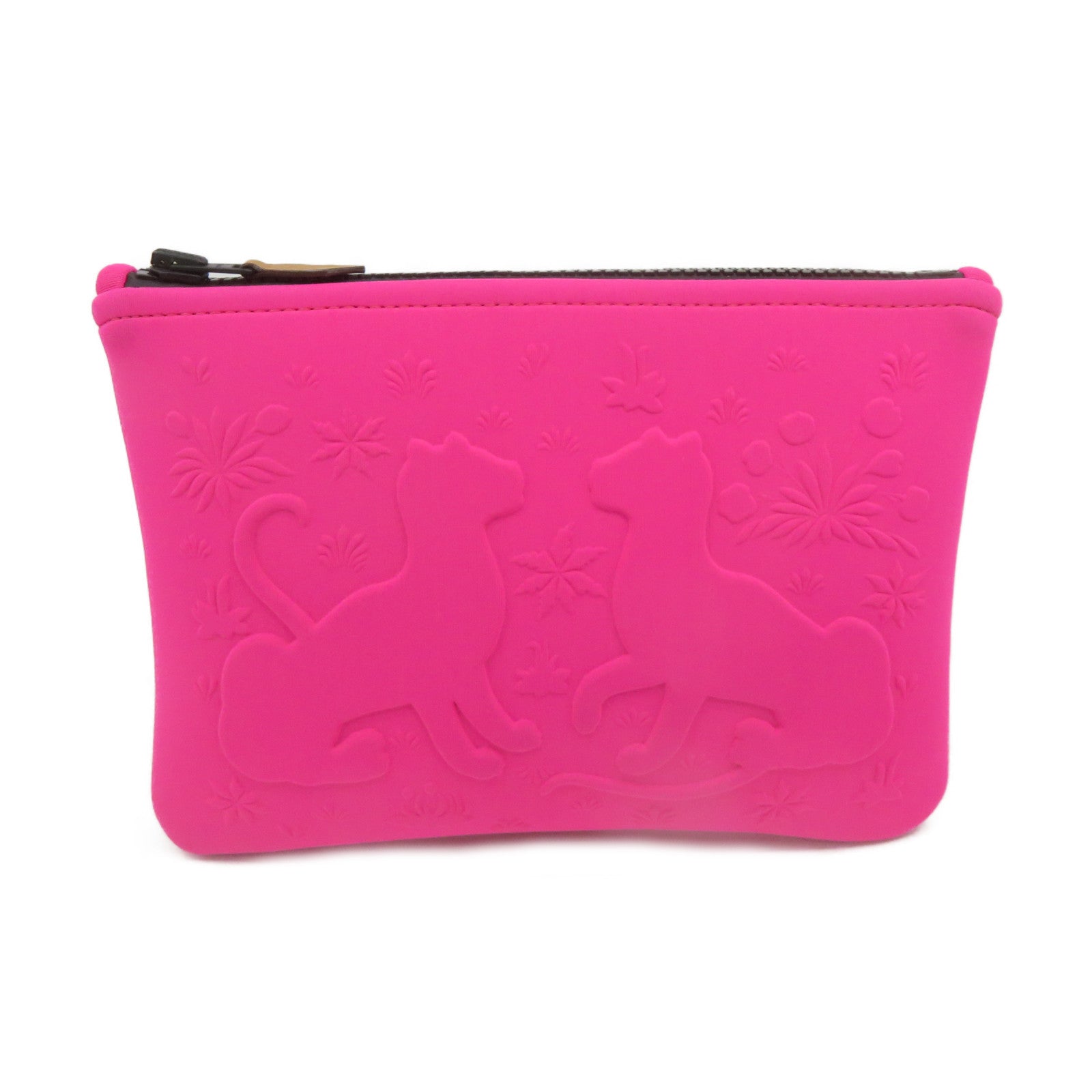 HERMES [Sharp Discount] Fabric Neobain Case.Small Pouch Clutch Pink