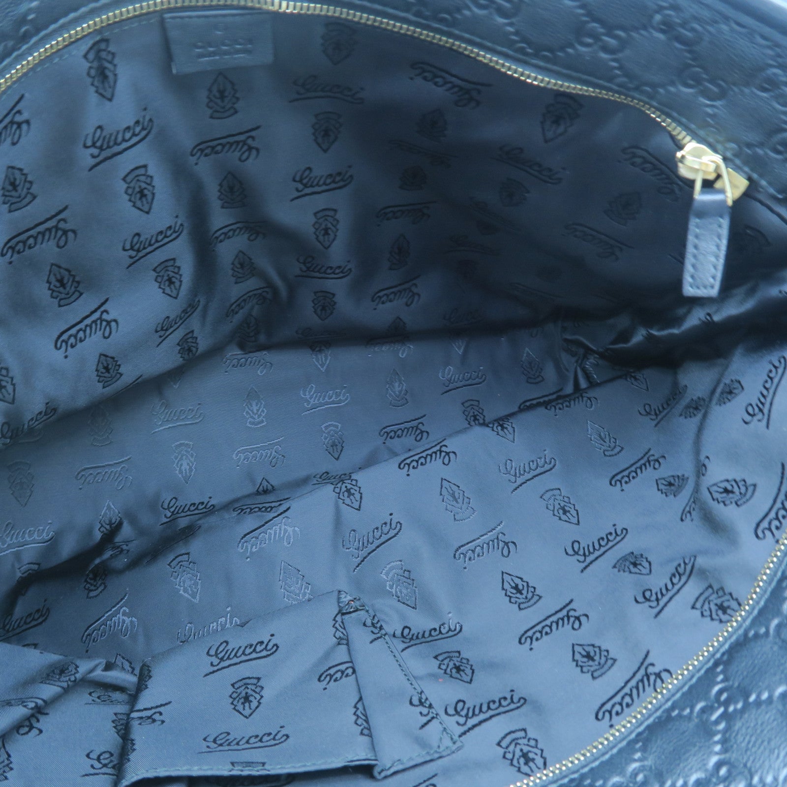 GUCCI 牛皮皮革Tote Bag金扣手挽袋黑色