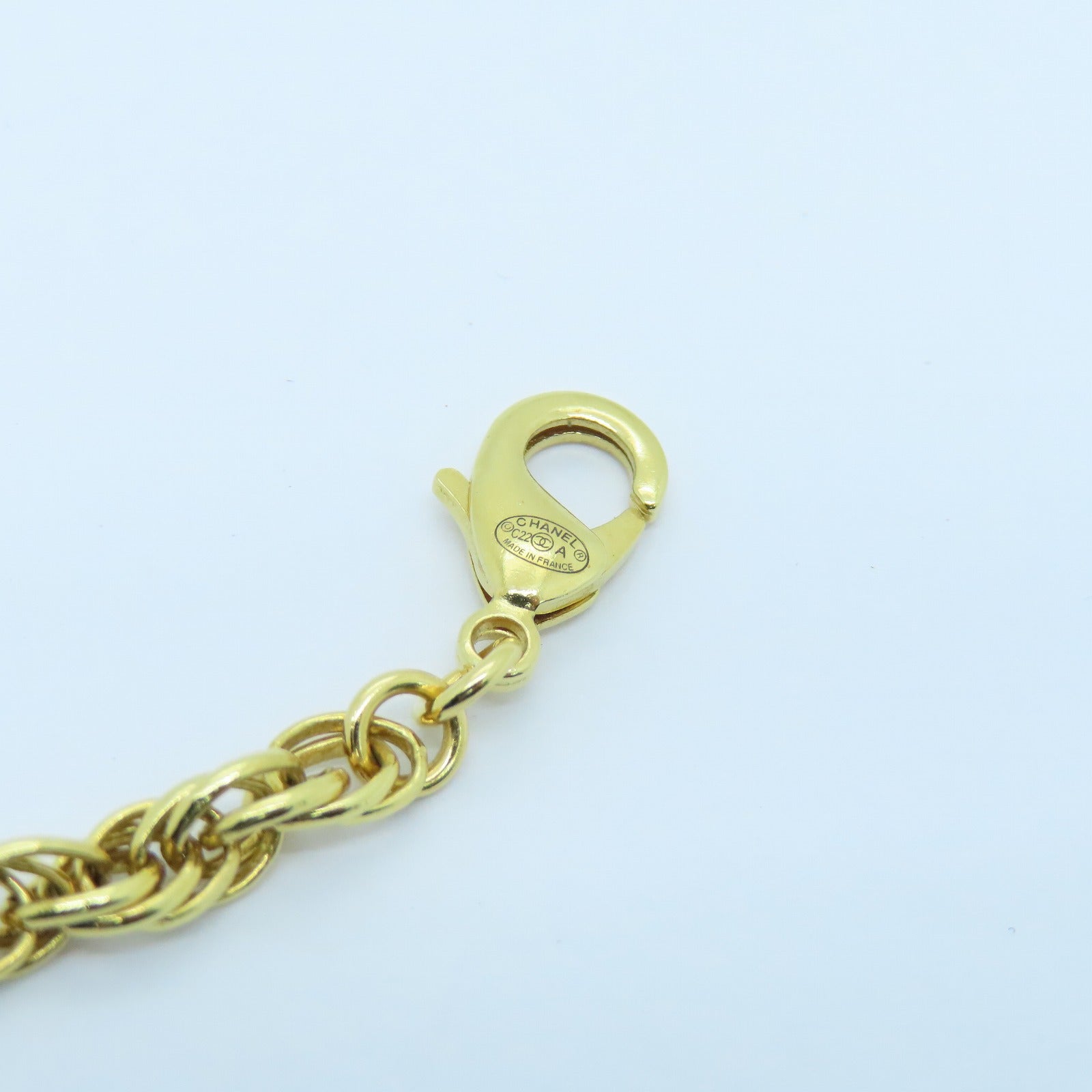CHANEL Metal Necklace Gold/White/Pink